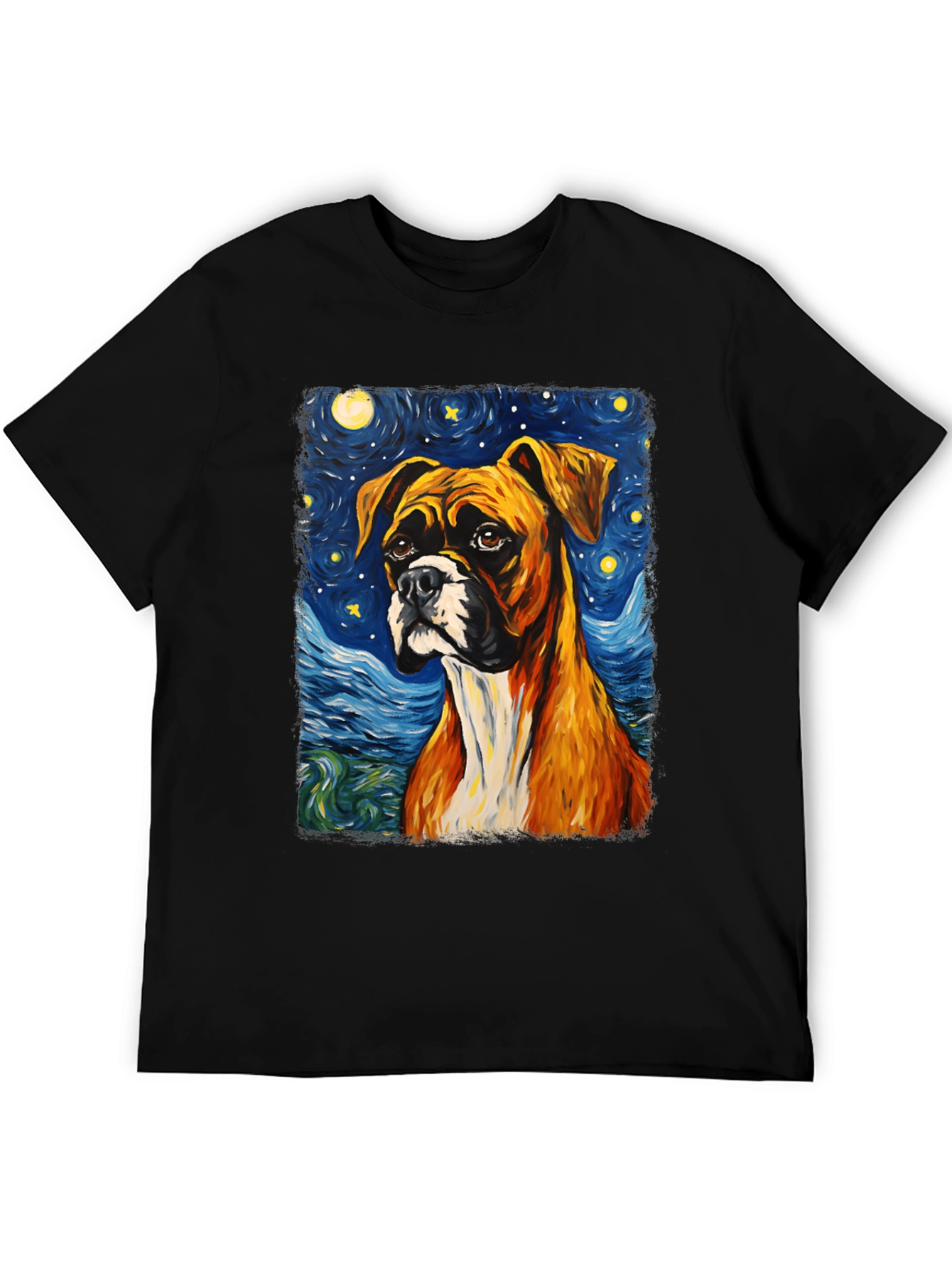Boxer Dog Starry Night T-Shirt - 5