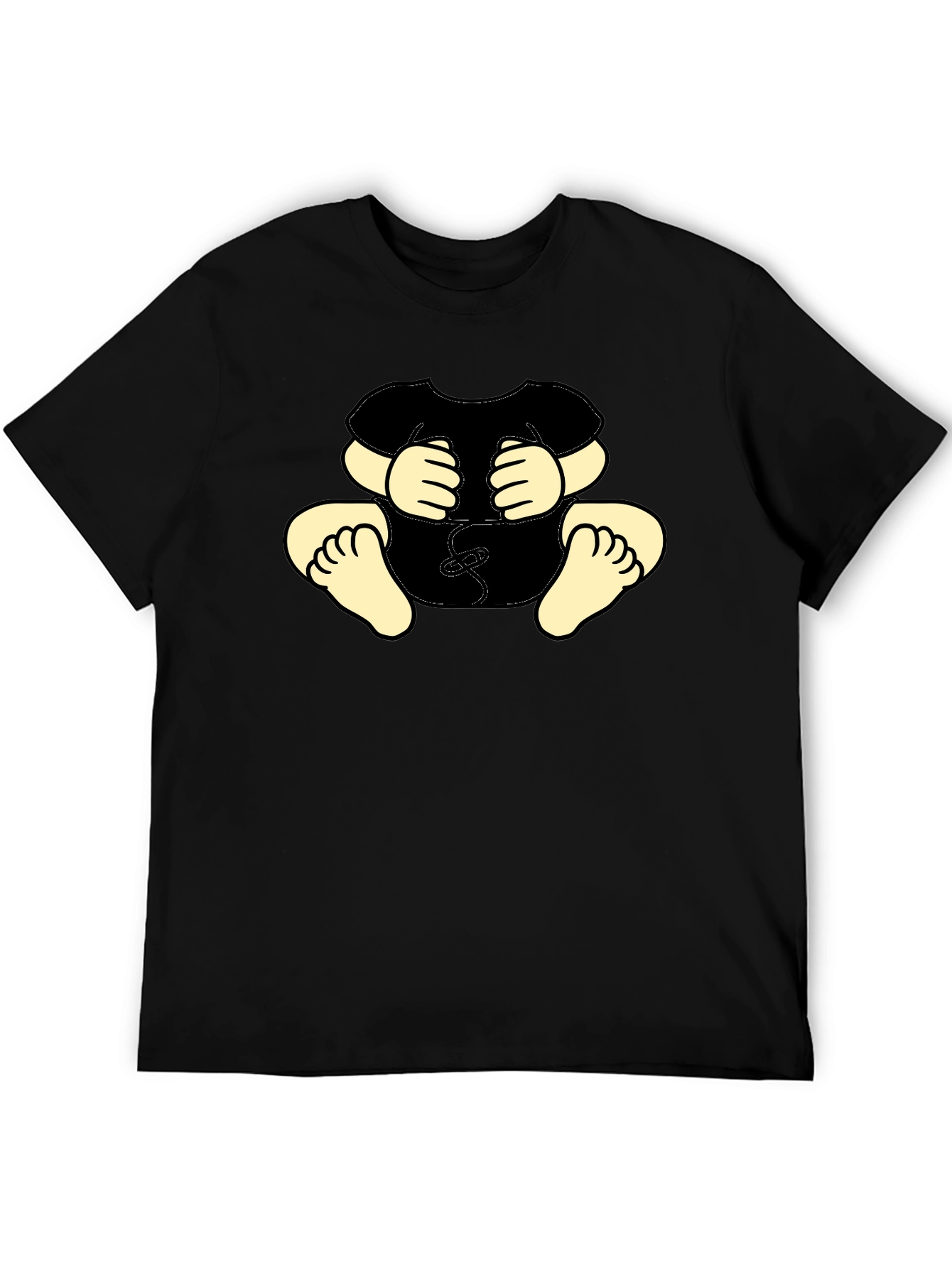 Black Funny Baby Graphic Black T-Shirt view 5