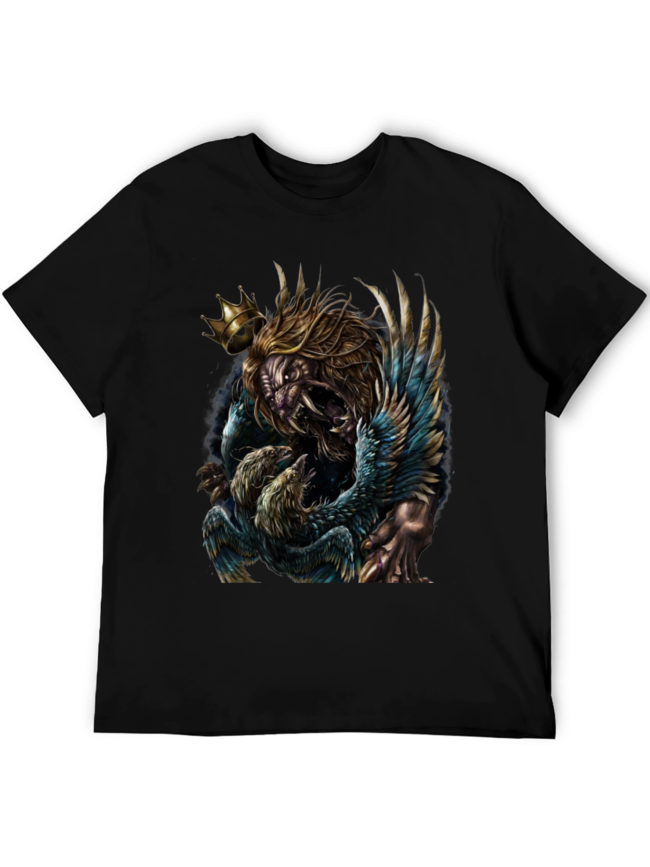 Black Lion King Graphic Tee - Unique Animal Design view 5