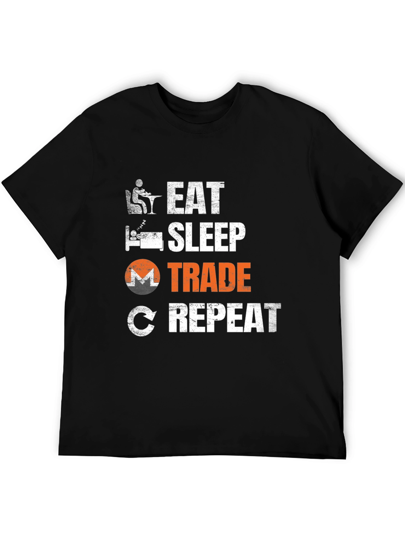 Black Eat Sleep Trade Repeat T-Shirt - Crypto Trading Tee view 5