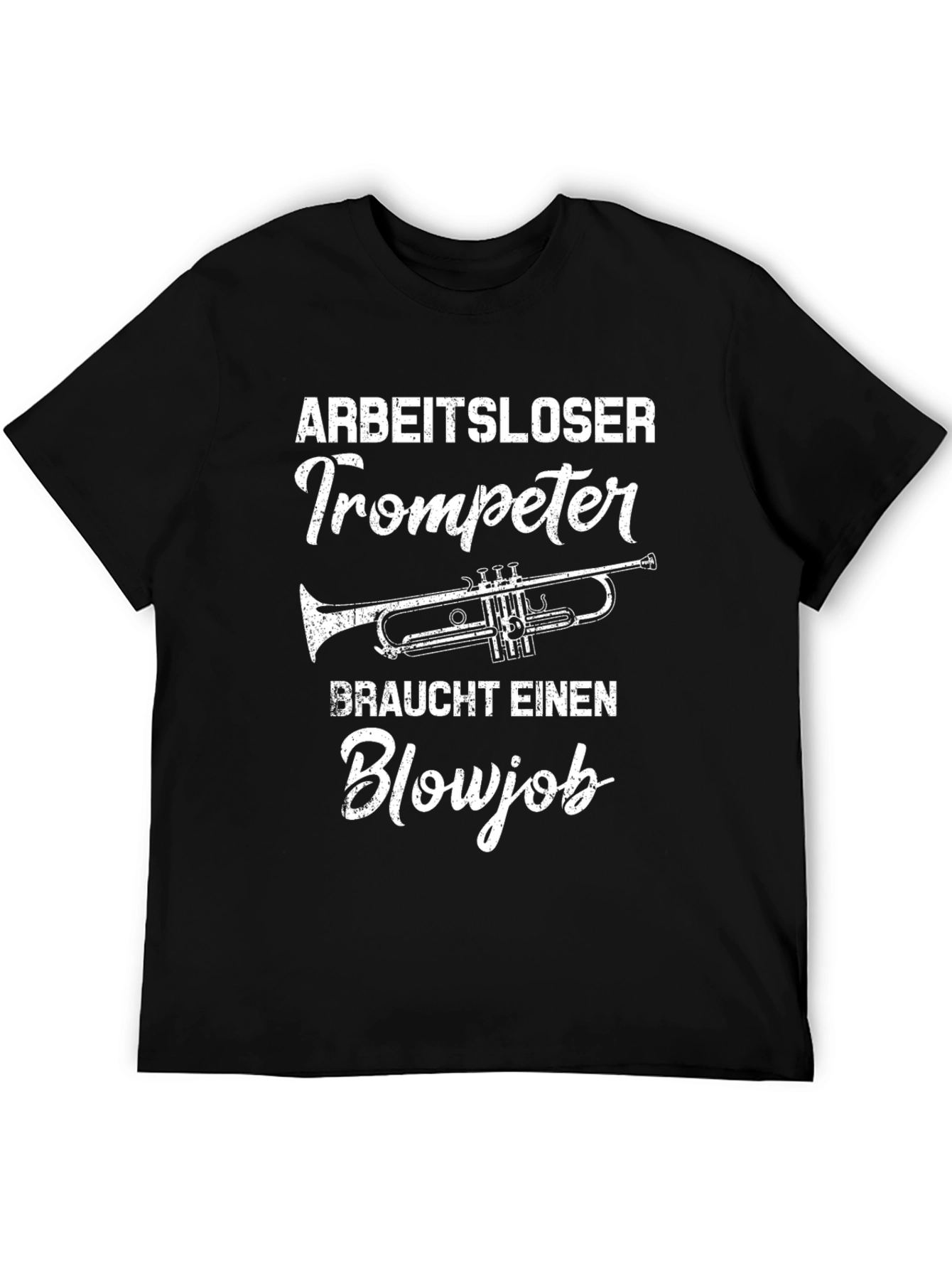 Black Arbeitsloser Trompeter Blowjob T-Shirt view 5