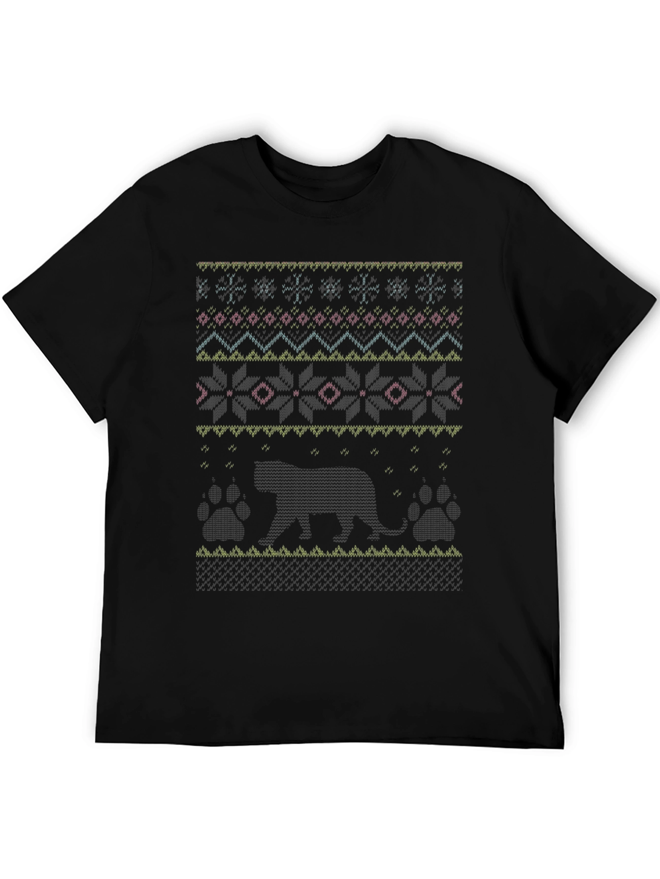 Black Otter Ugly Christmas Sweater T-Shirt view 5