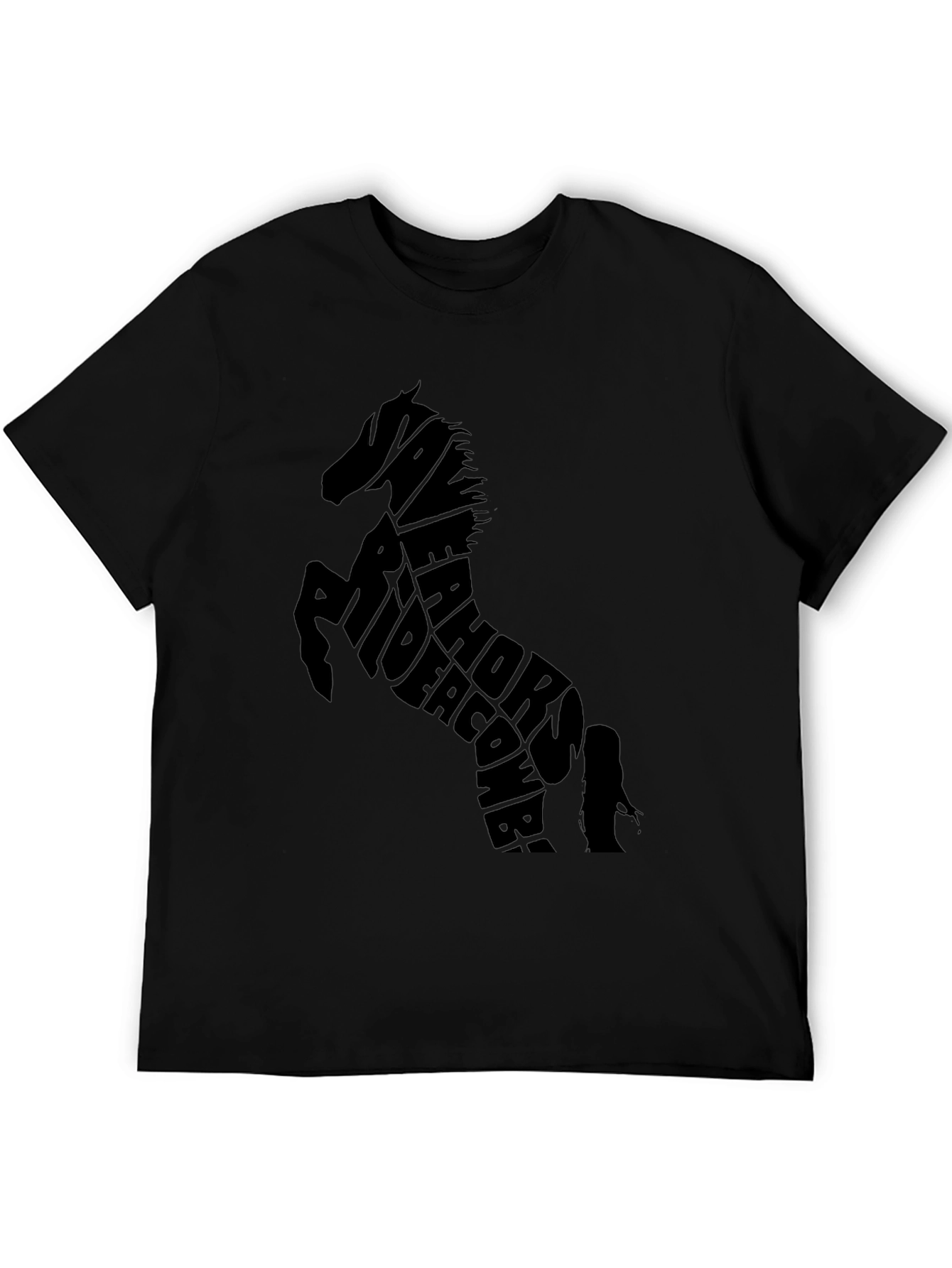 Black Horse Typography Black T-Shirt view 5