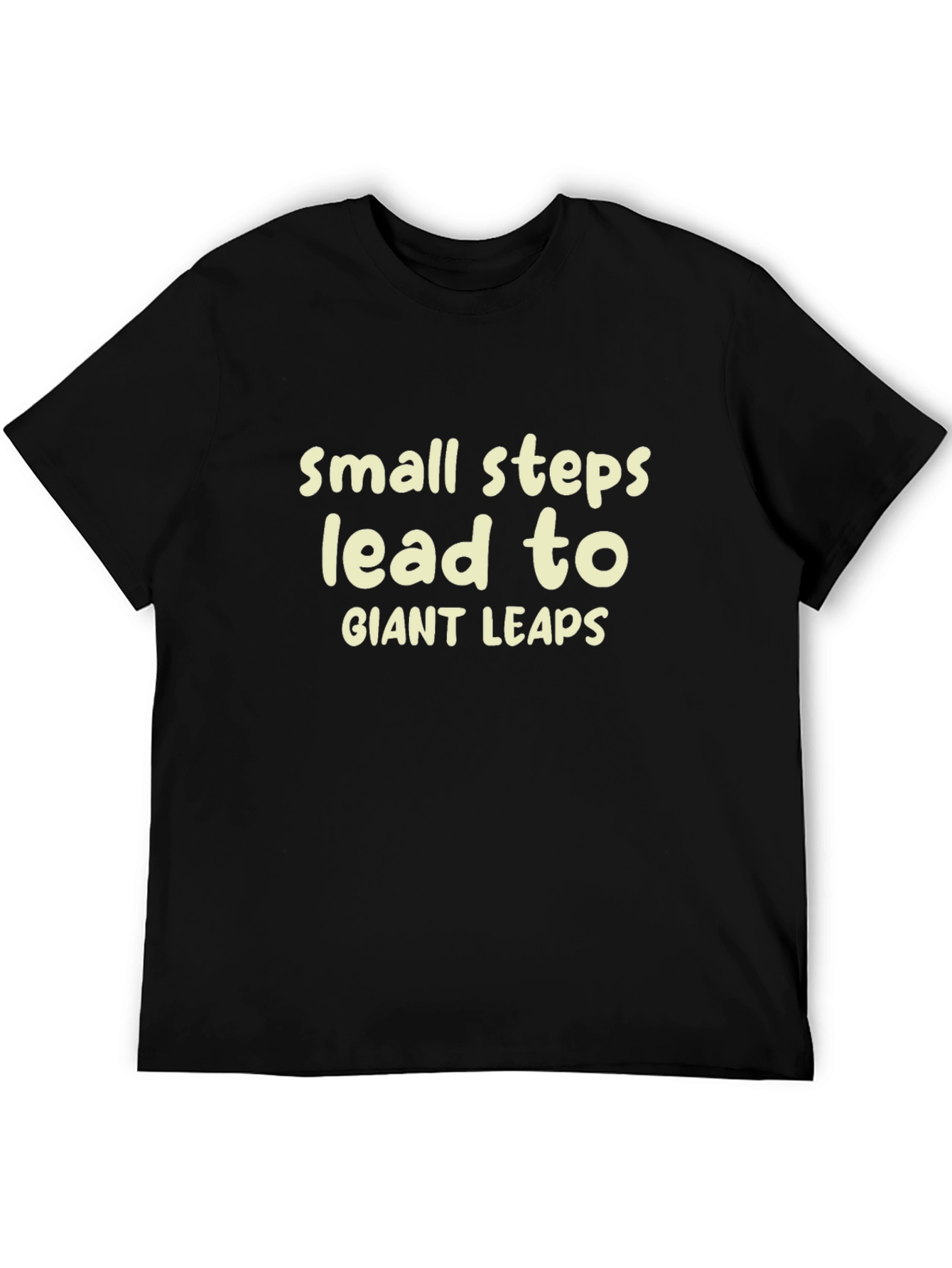 Black Inspirational T-Shirt - Small Steps, Giant Leaps view 5