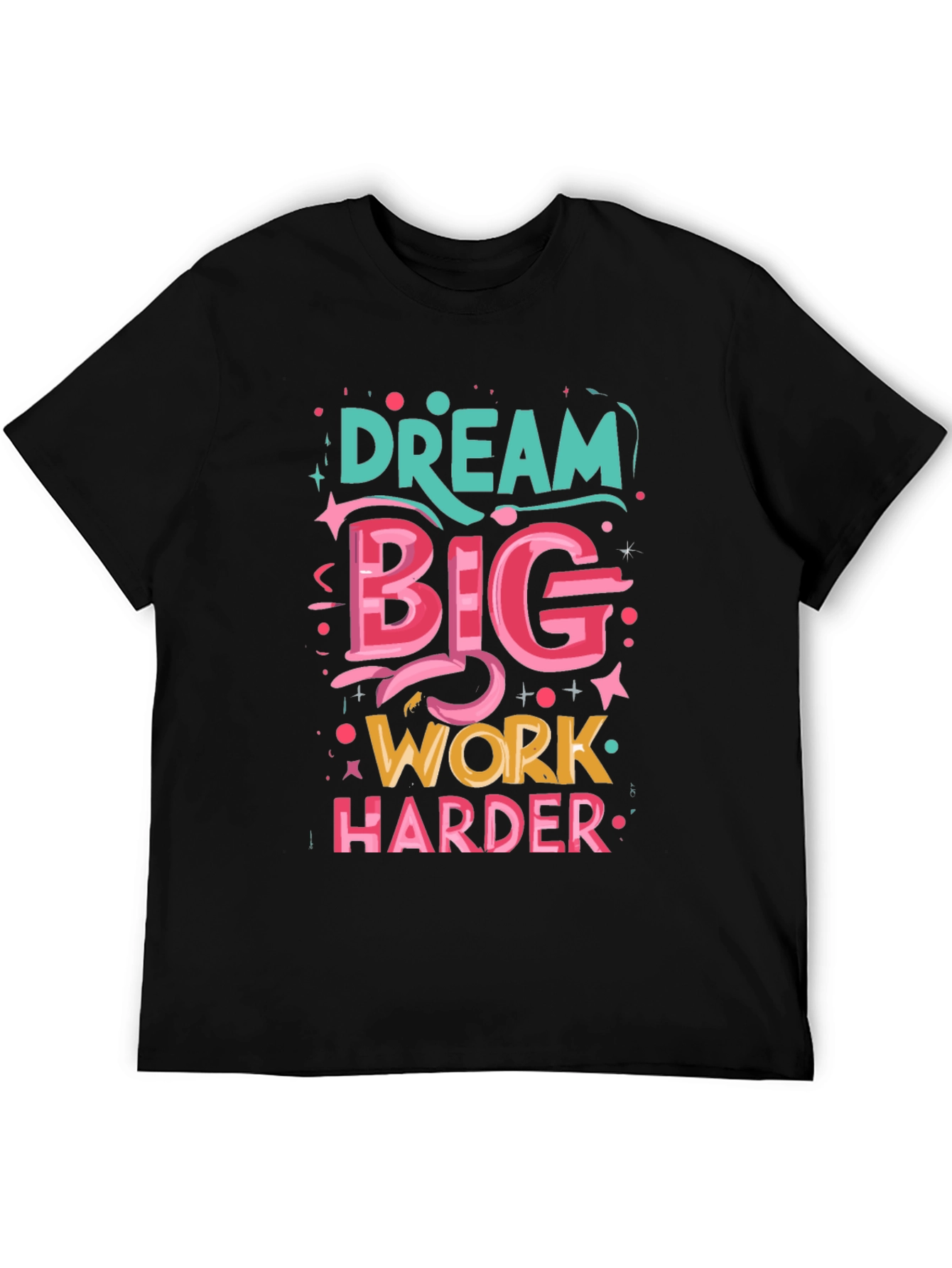 Black Dream Big T-Shirt: Motivational Graphic Tee view 5