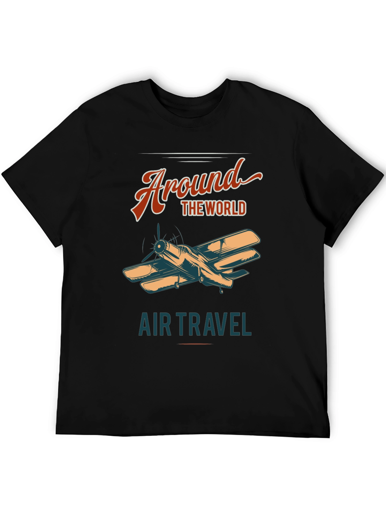 Black Around The World Air Travel Graphic Tee view 5