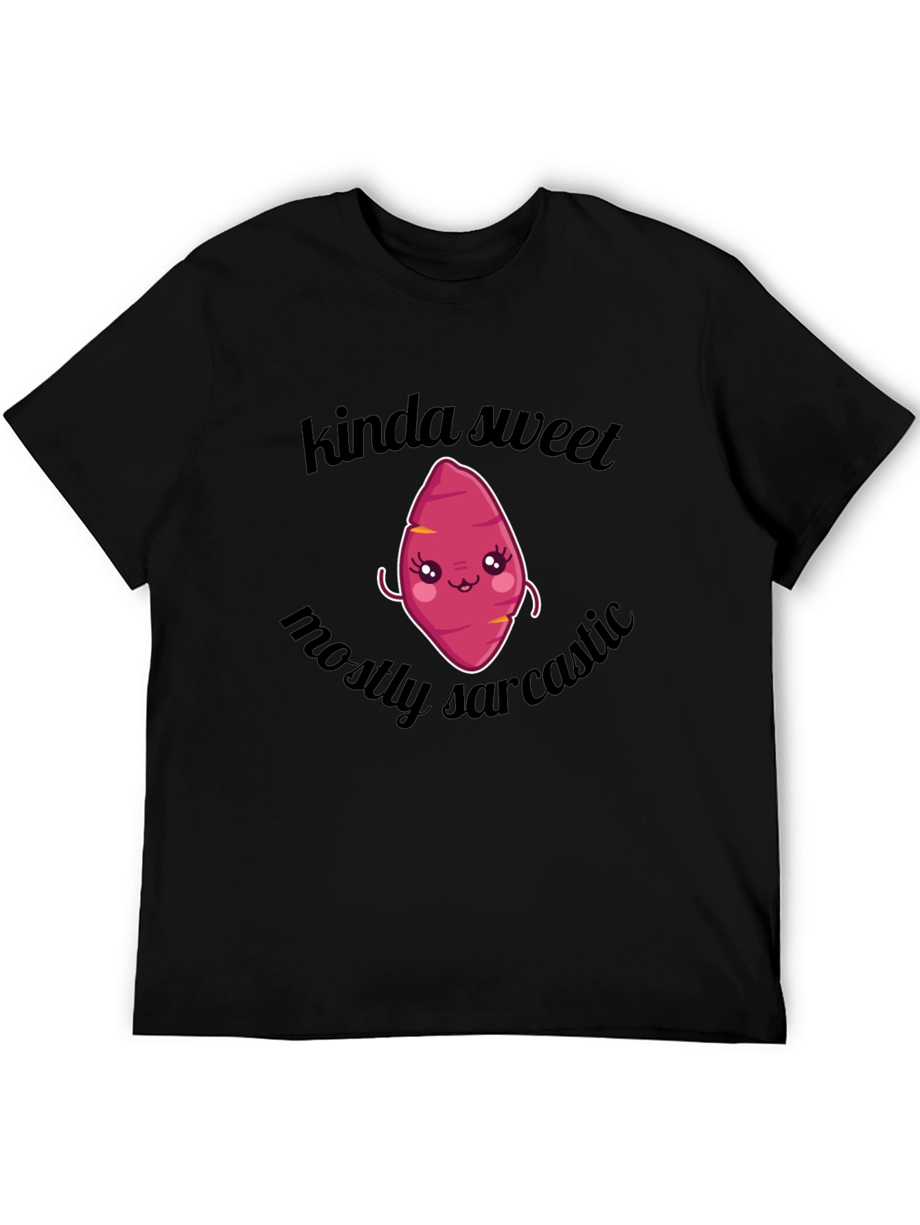 Black Kinda Sweet, Mostly Sarcastic Cute Sweet Potato T-Shirt view 5