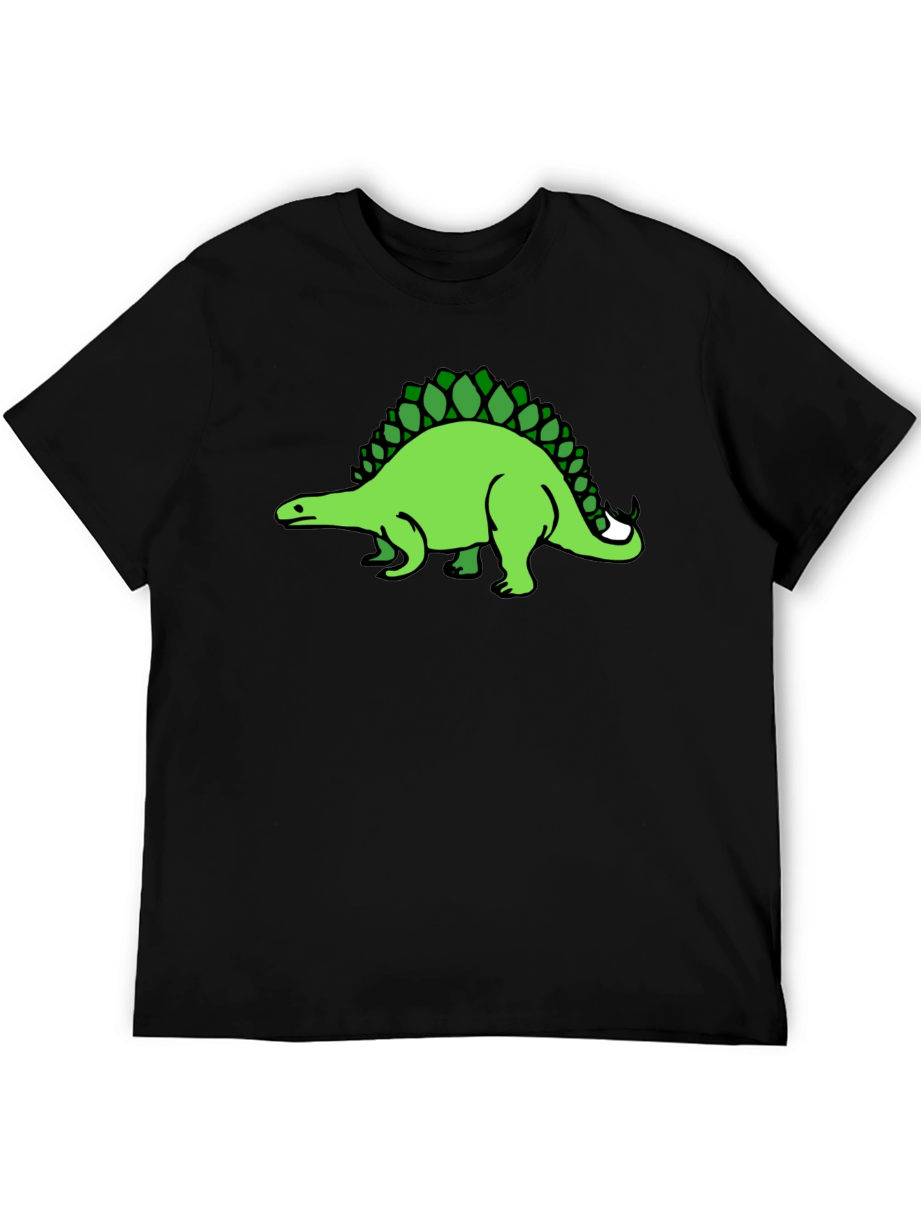 Black Dinosaur Graphic Tee - Black Cotton T-Shirt view 5