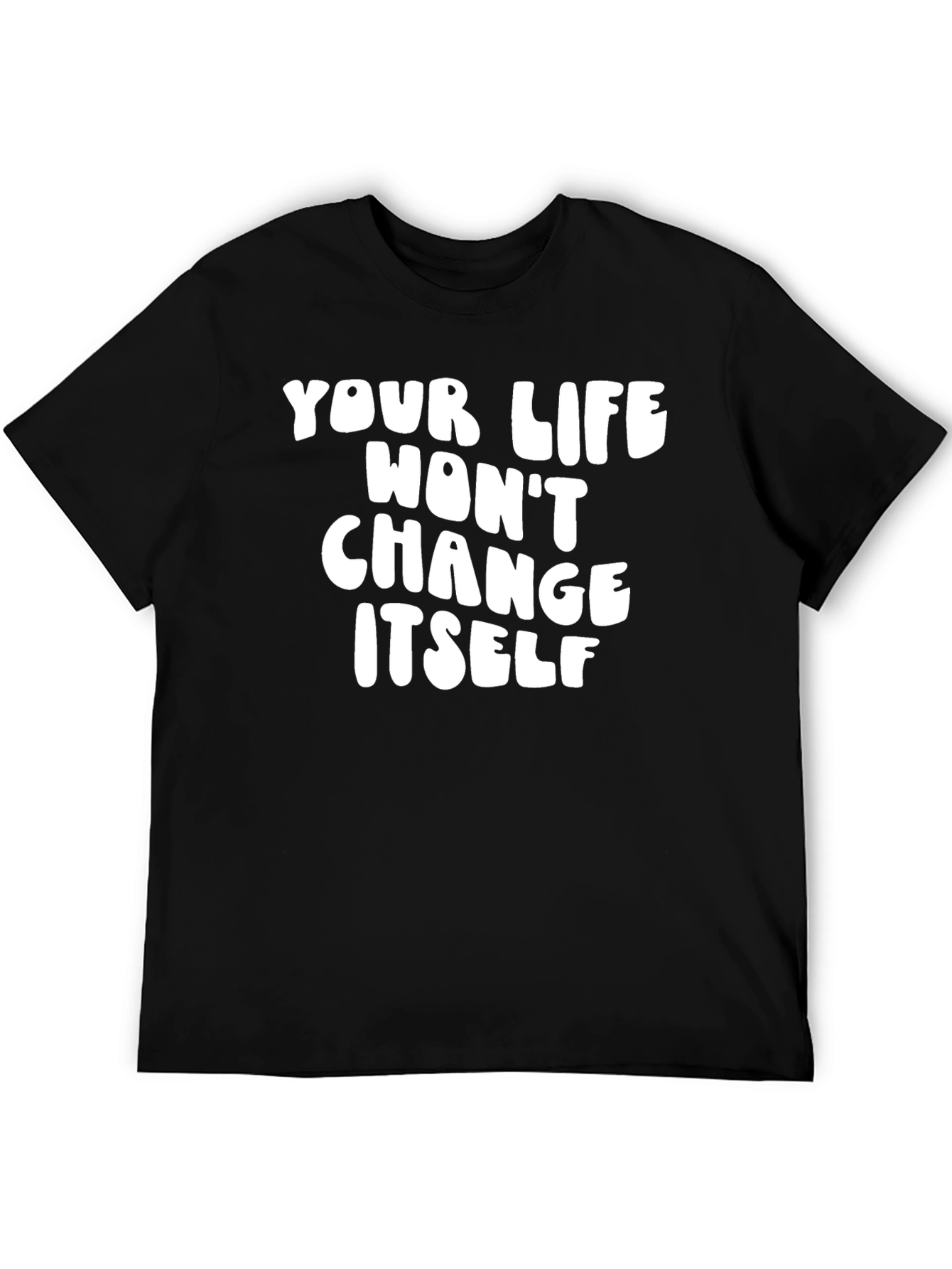Black Motivational Black T-Shirt: Change Yourself! view 5