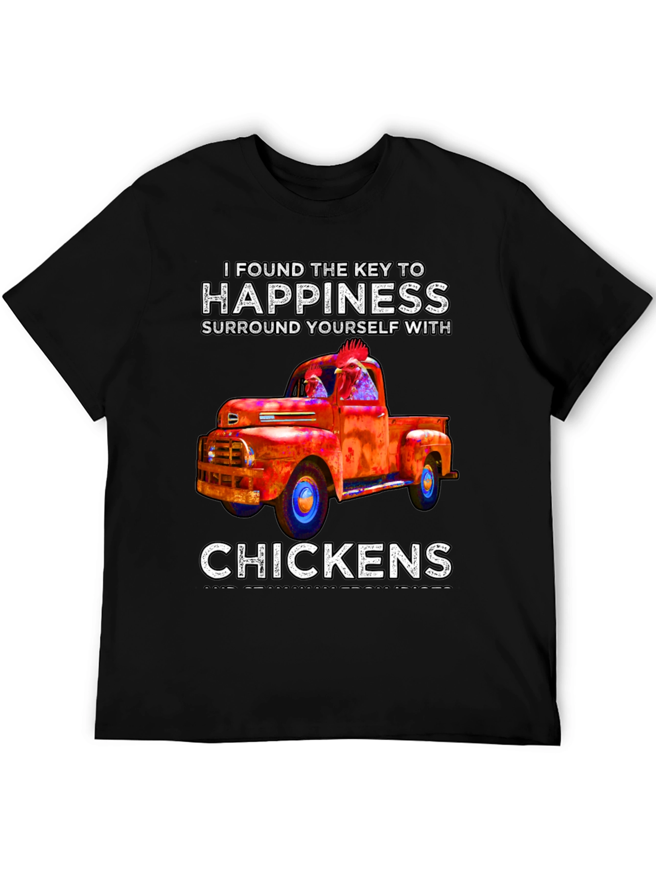Black Happiness is Chickens Truck T-Shirt view 5