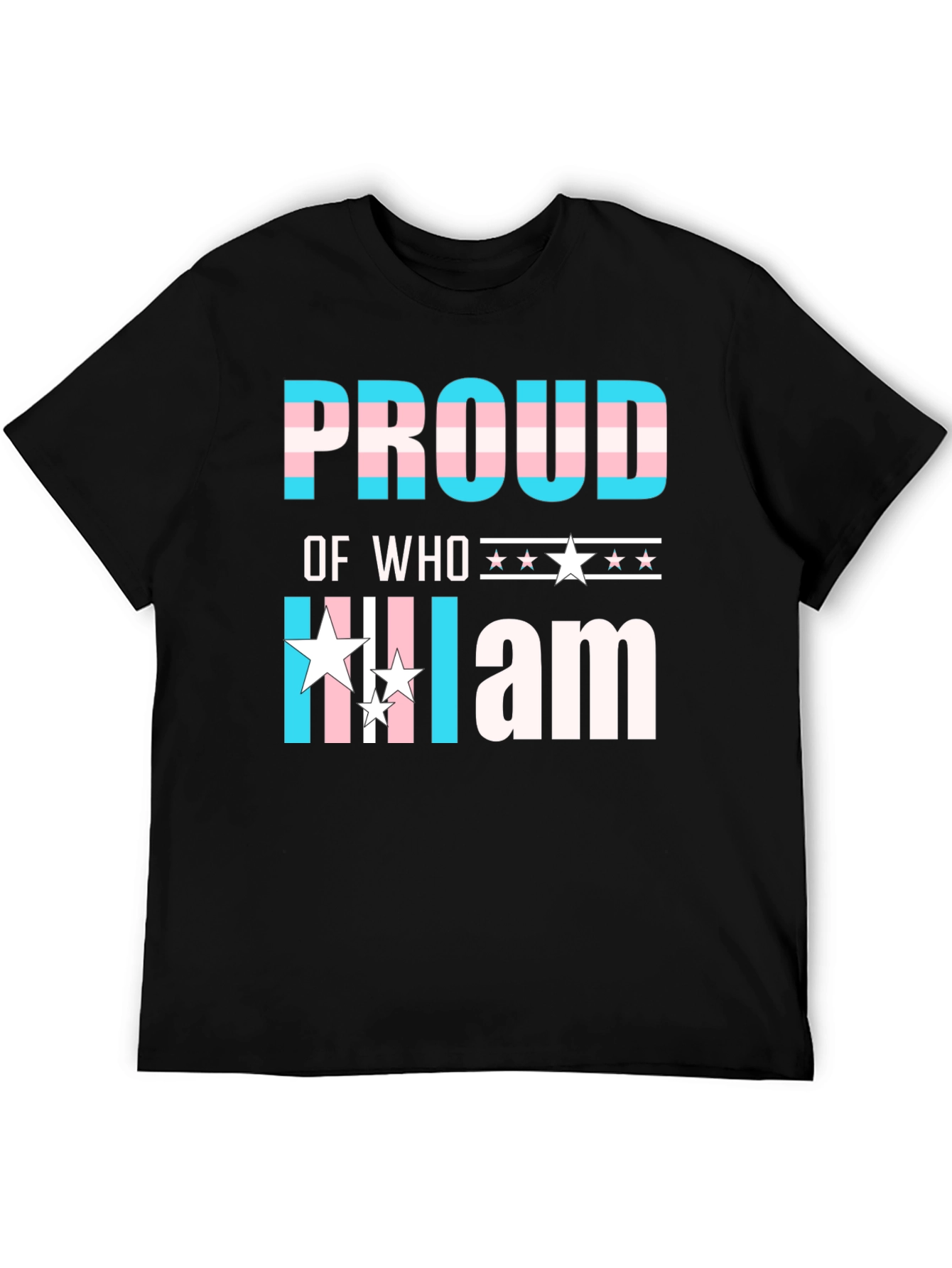 Black Proud of Who I Am Transgender Pride T-Shirt view 5