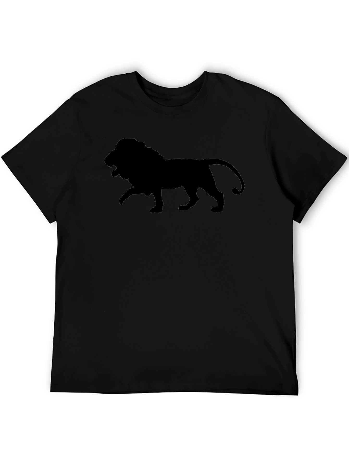Black Lion Silhouette Black T-Shirt view 5