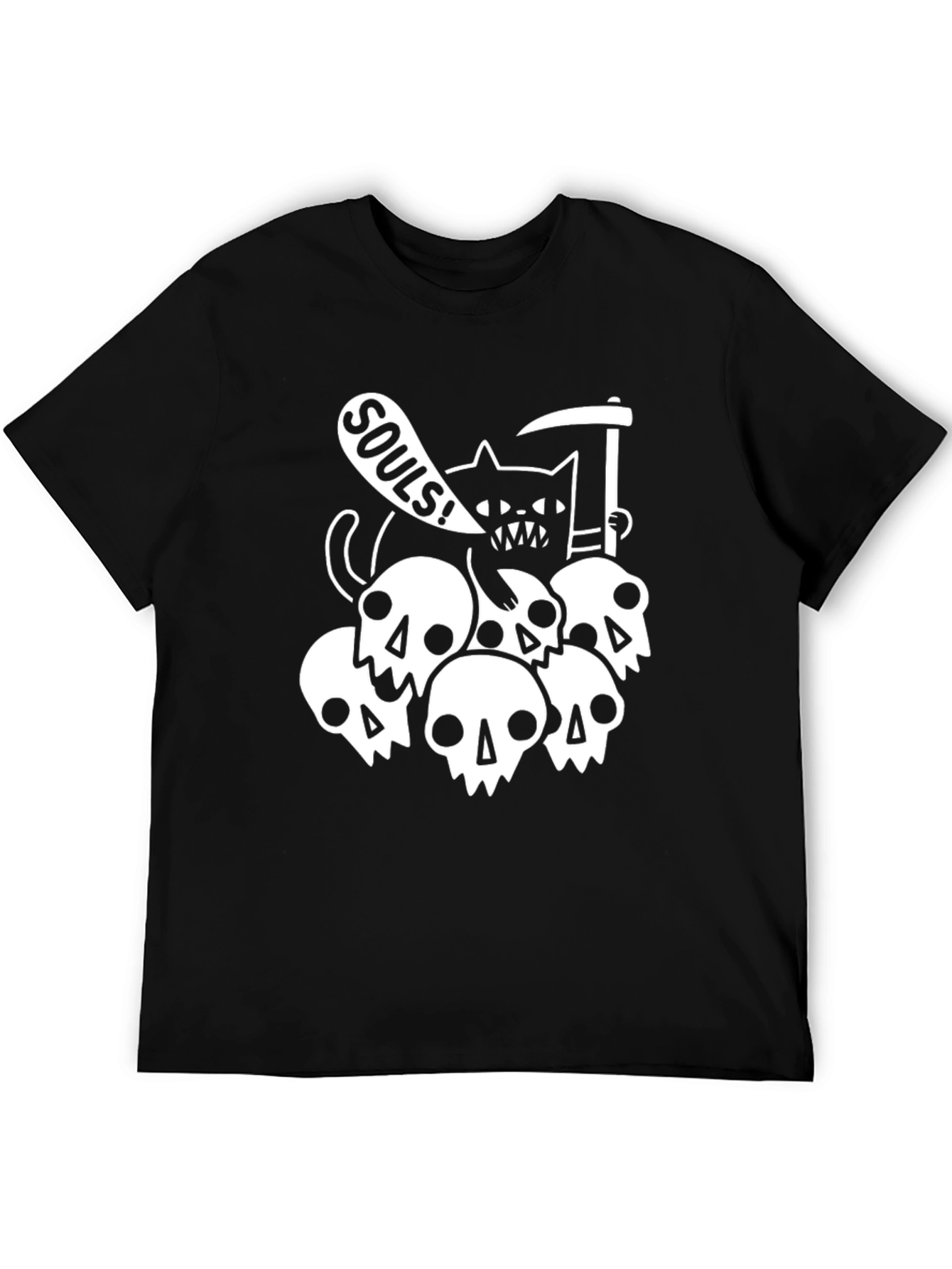 Black Grim Reaper Cat T-Shirt - Soul Collector Tee view 5
