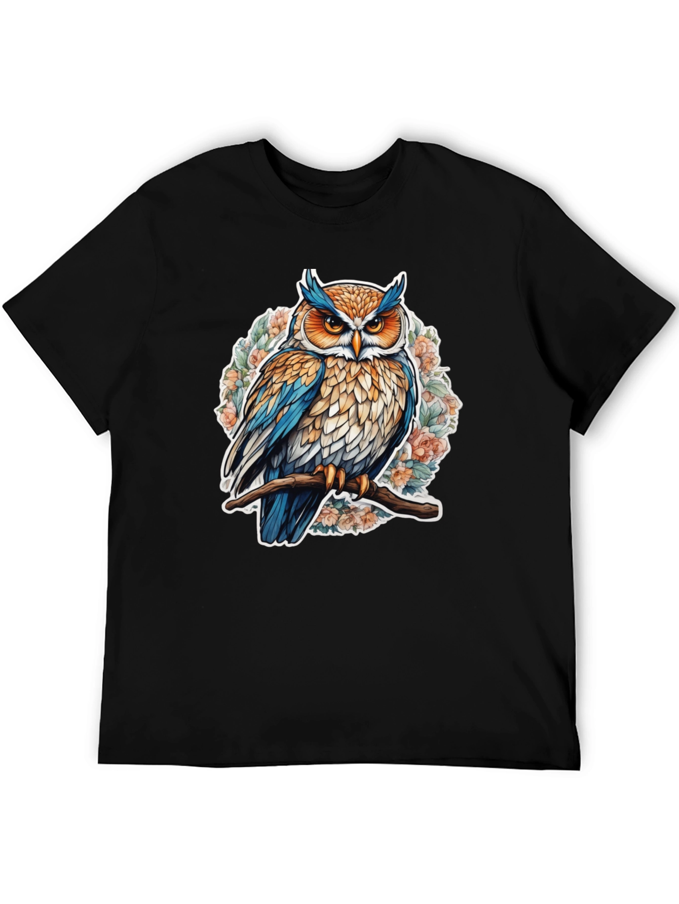 Black Owl Graphic Tee - Nature Inspired Design view 5