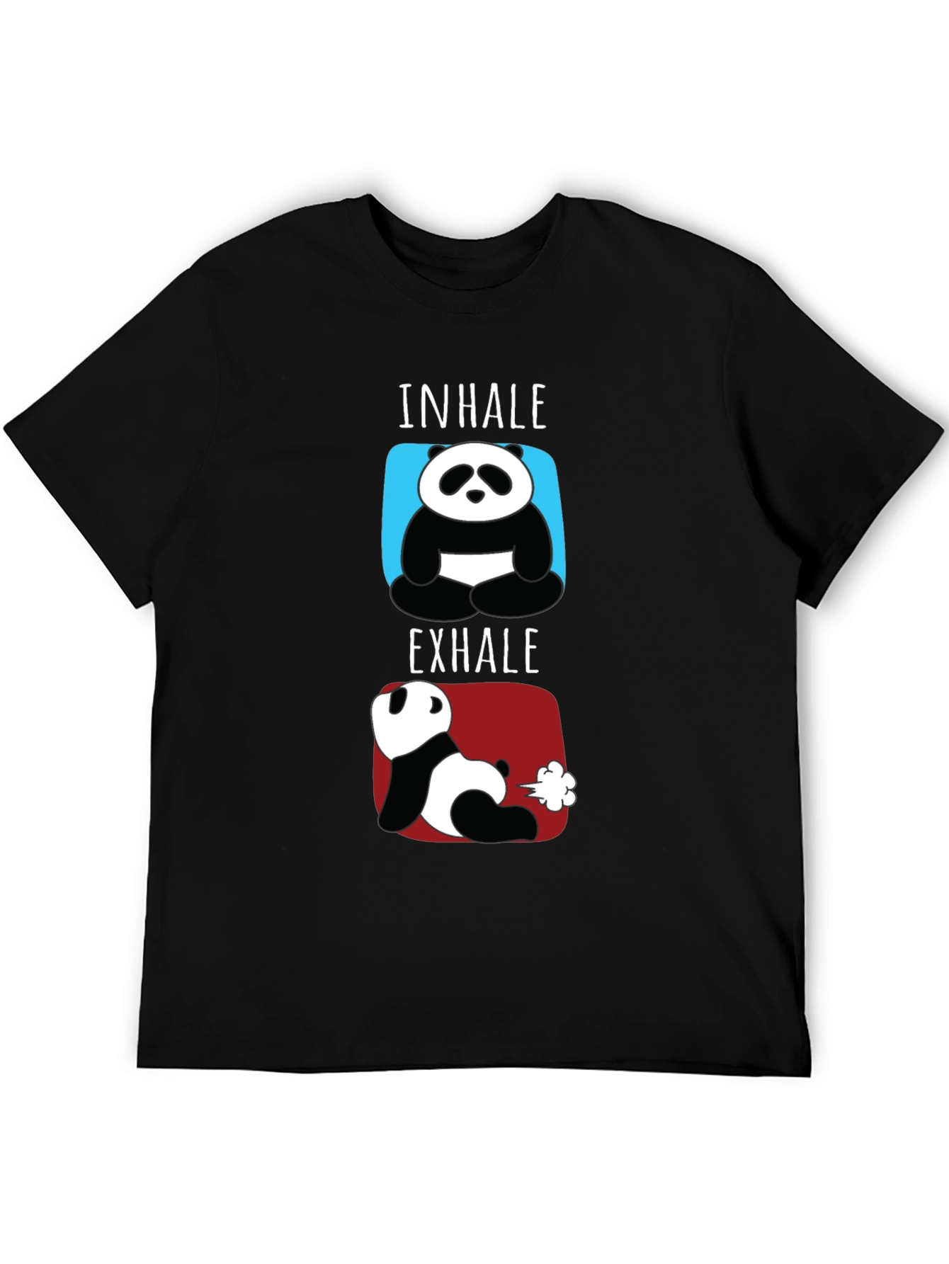 Black Inhale Exhale Funny Panda T-Shirt view 5