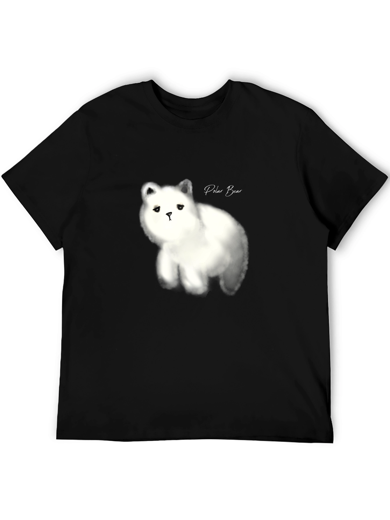 Black Polar Bear Graphic Black T-Shirt view 5