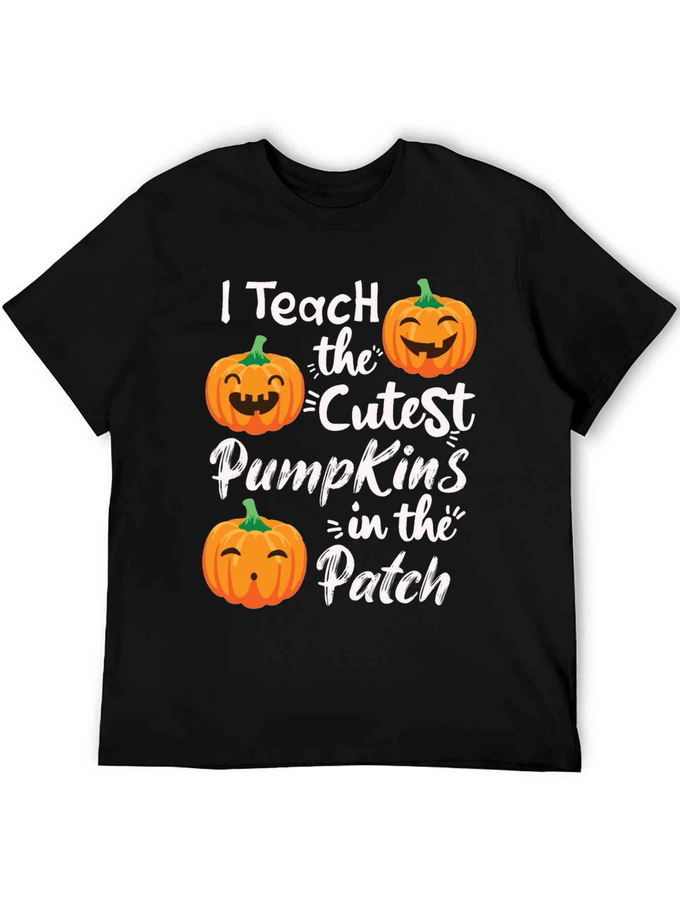 Black I Teach the Cutest Pumpkins T-Shirt view 5