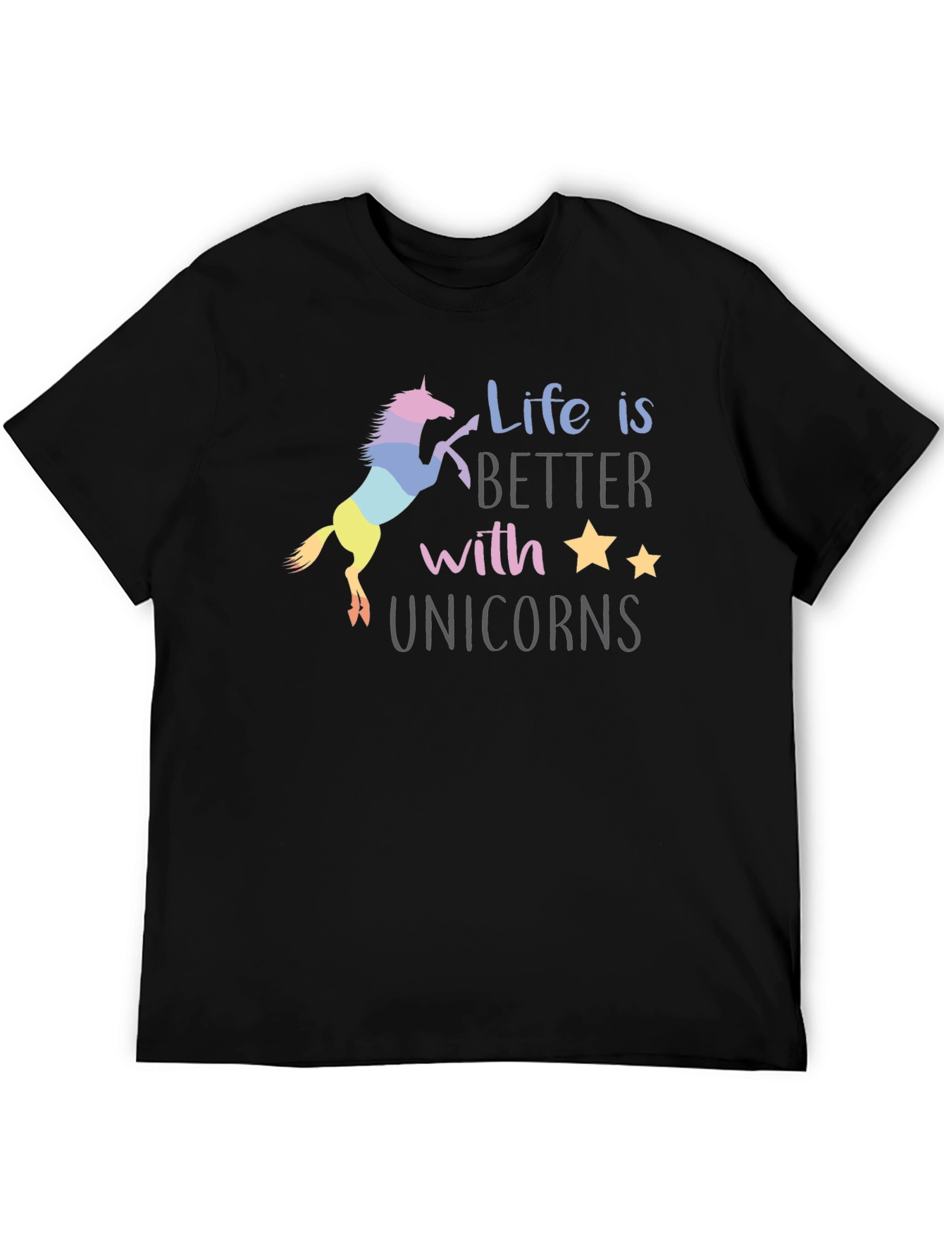 Black Unicorn Life T-Shirt - Magical Graphic Tee view 5