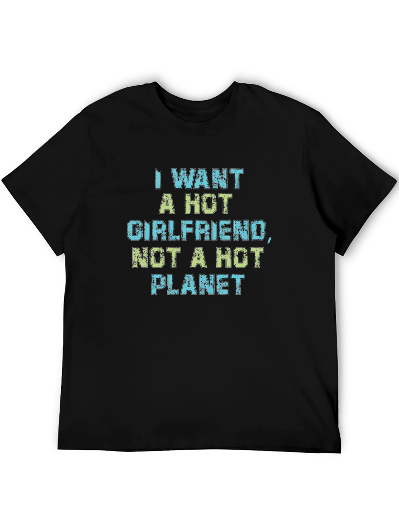 Black Funny 'Hot Girlfriend, Not Hot Planet' Graphic Tee view 5
