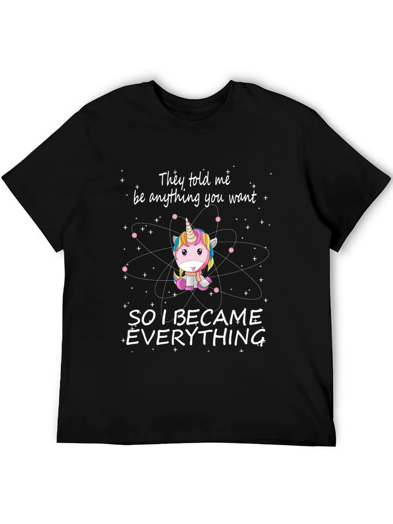 Black Unicorn Science Humor T-Shirt - Be Anything, Be Everything! view 5