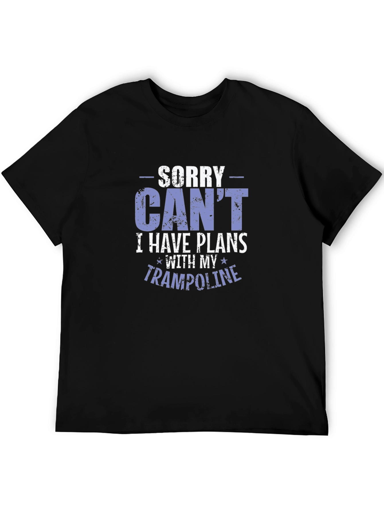 Black Funny Trampoline Plans Graphic T-Shirt view 5