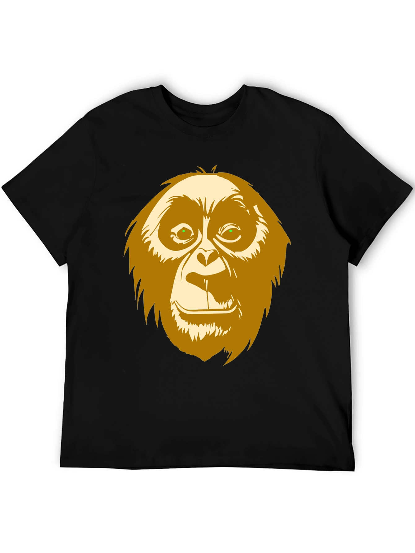 Black Orangutan Graphic Print Black T-Shirt view 5