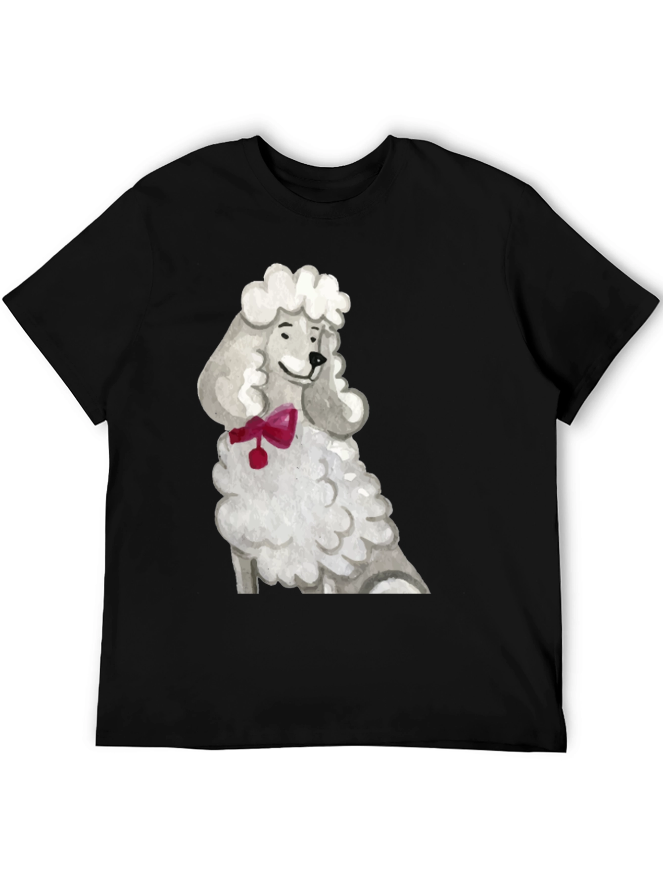 Black Poodle Art T-Shirt - Unique Dog Lover Tee view 5