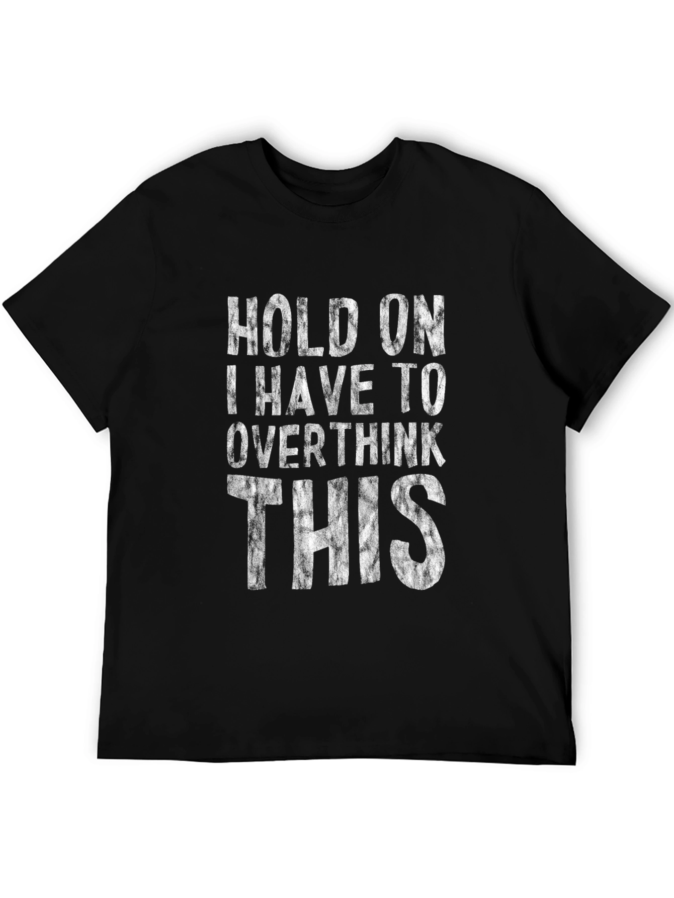 Black Overthinker T-Shirt - Black Cotton Blend Tee view 5