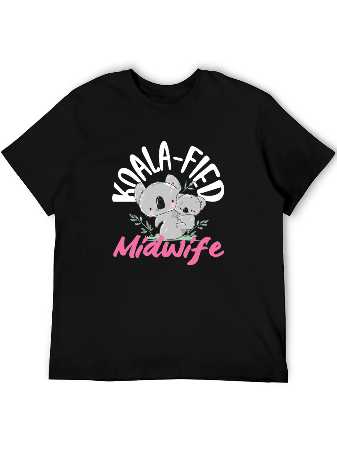 Black Koala-fied Midwife T-Shirt - Cute Koala Bear Design view 5
