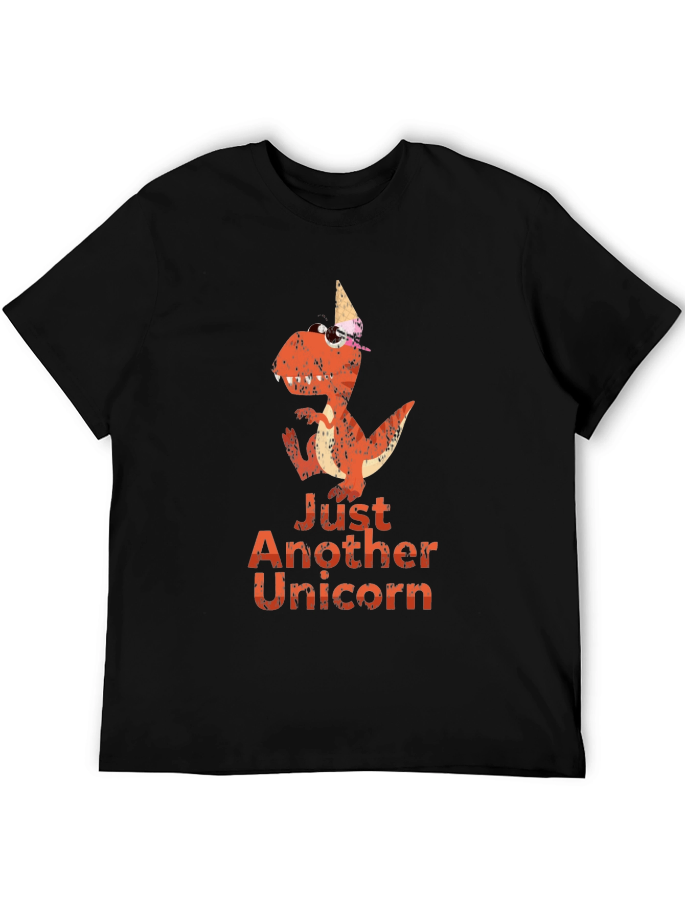 Black Dino Unicorn Graphic Tee - Unique Novelty T-Shirt view 5