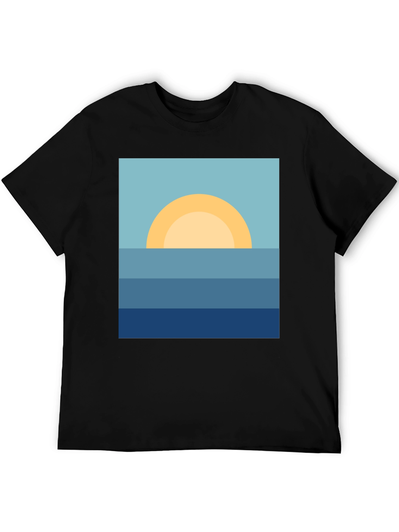 Black Sunrise Ocean Graphic Tee - Stylish & Relaxed Fit view 5