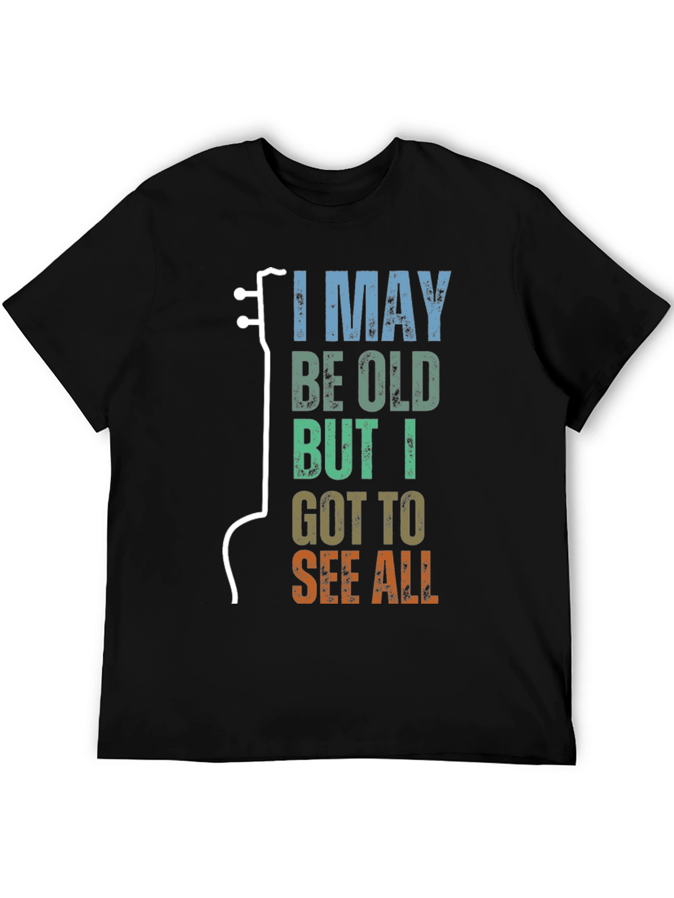 Black I May Be Old Guitar Lover T-Shirt view 5