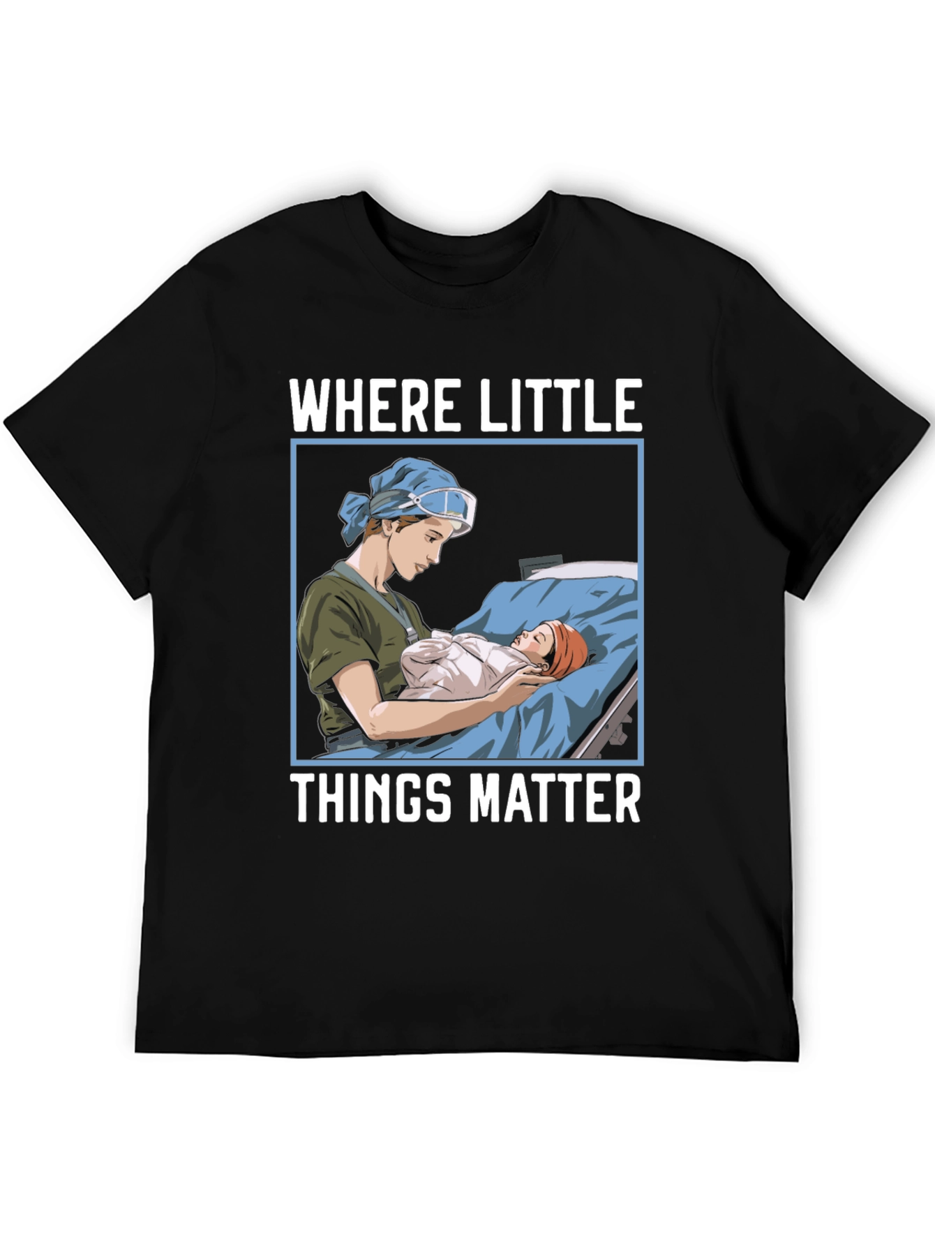 Black Where Little Things Matter Nurse T-Shirt view 5