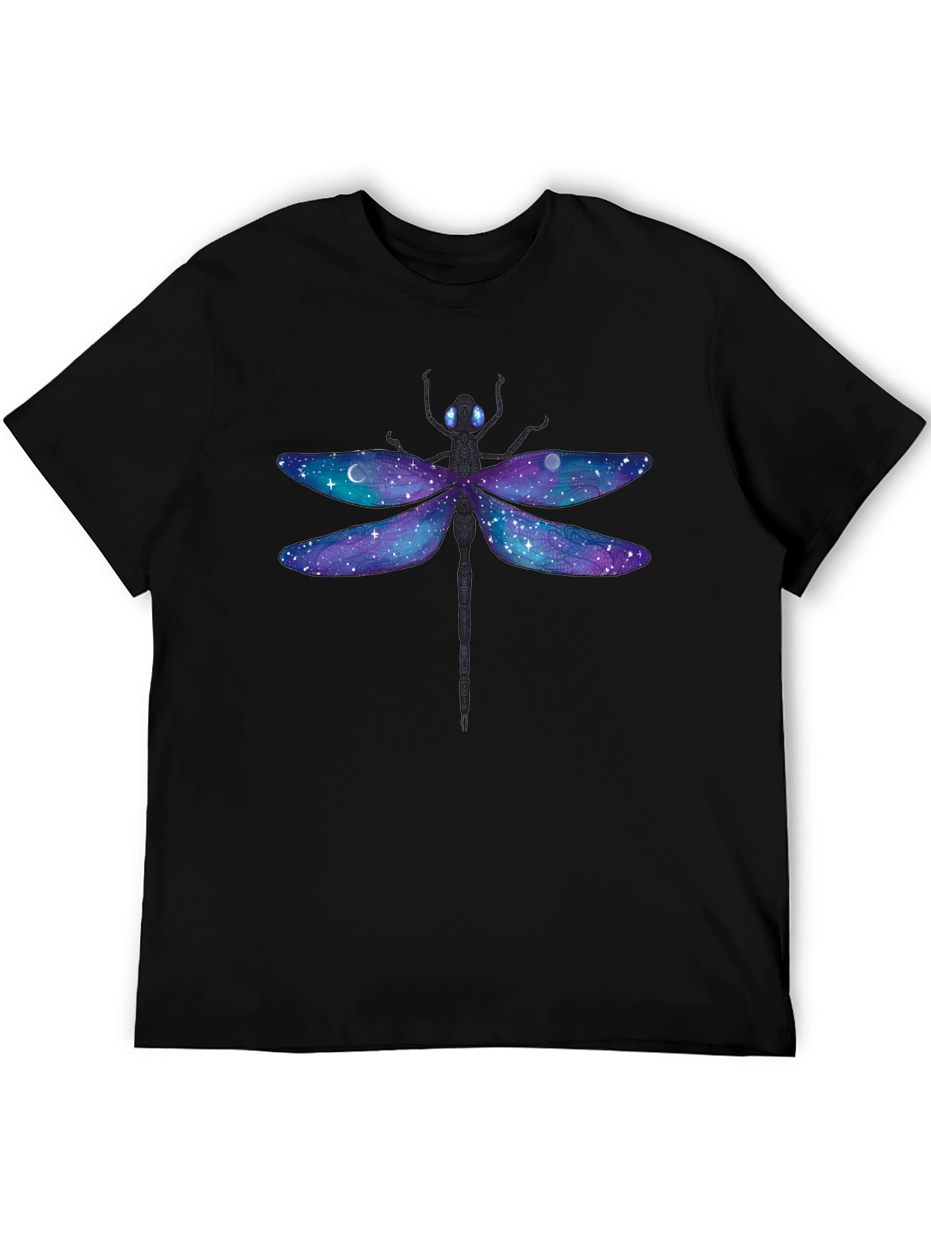 Black Galaxy Dragonfly T-Shirt - Unique Graphic Tee view 5