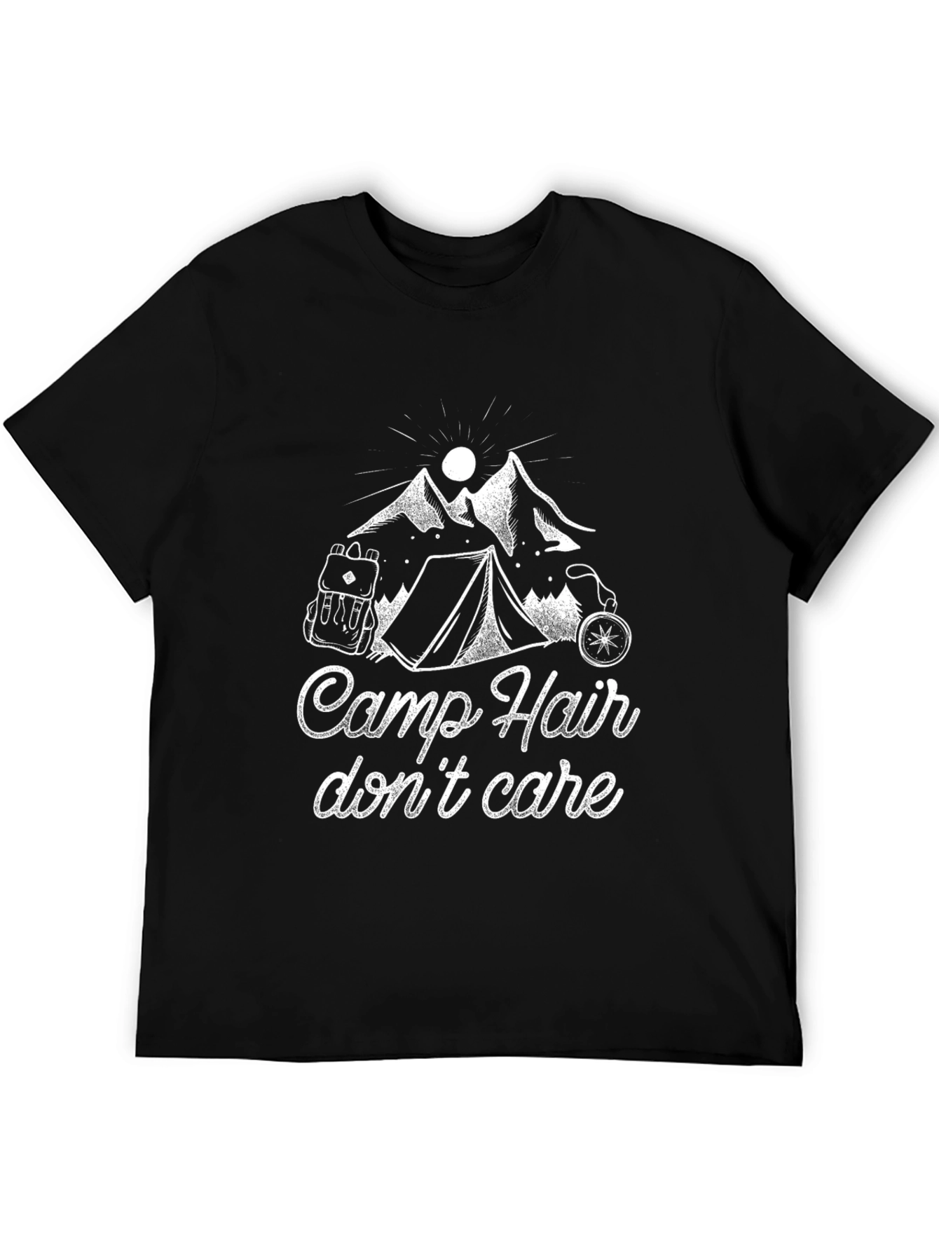Black Camp Hair Don't Care Graphic T-Shirt view 5