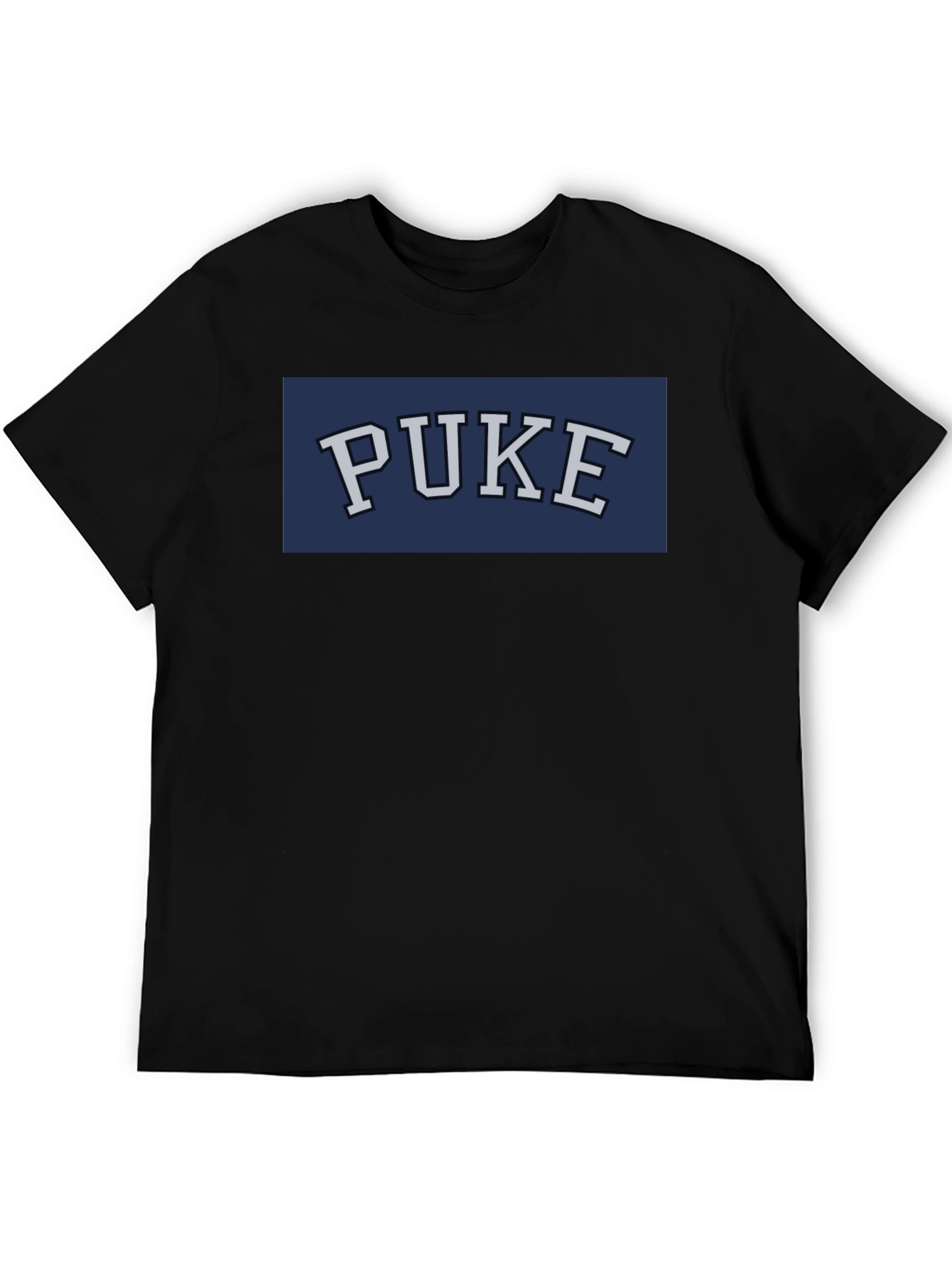 Black PUKE Graphic Tee - Funny College Humor T-Shirt view 5