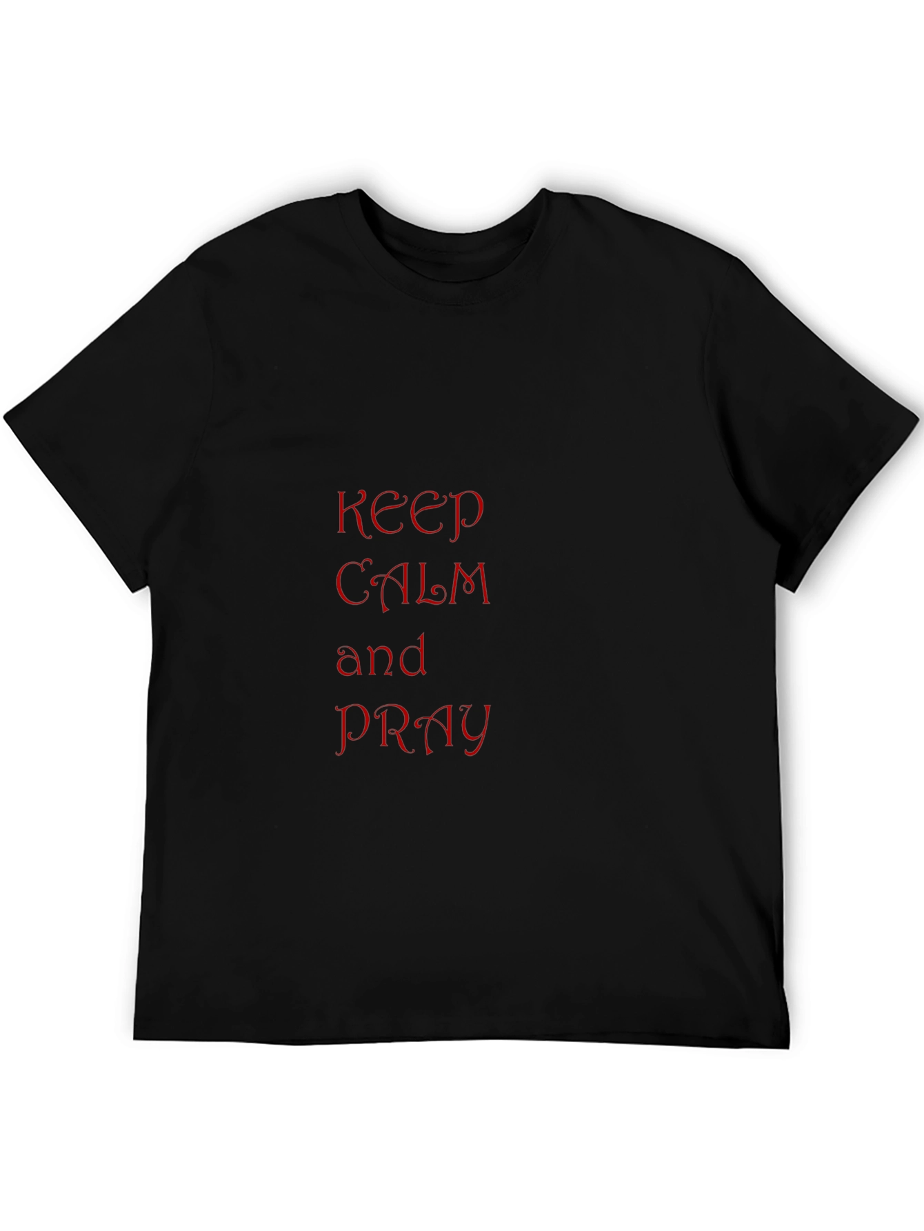 Black Keep Calm and Pray T-Shirt - Black view 5