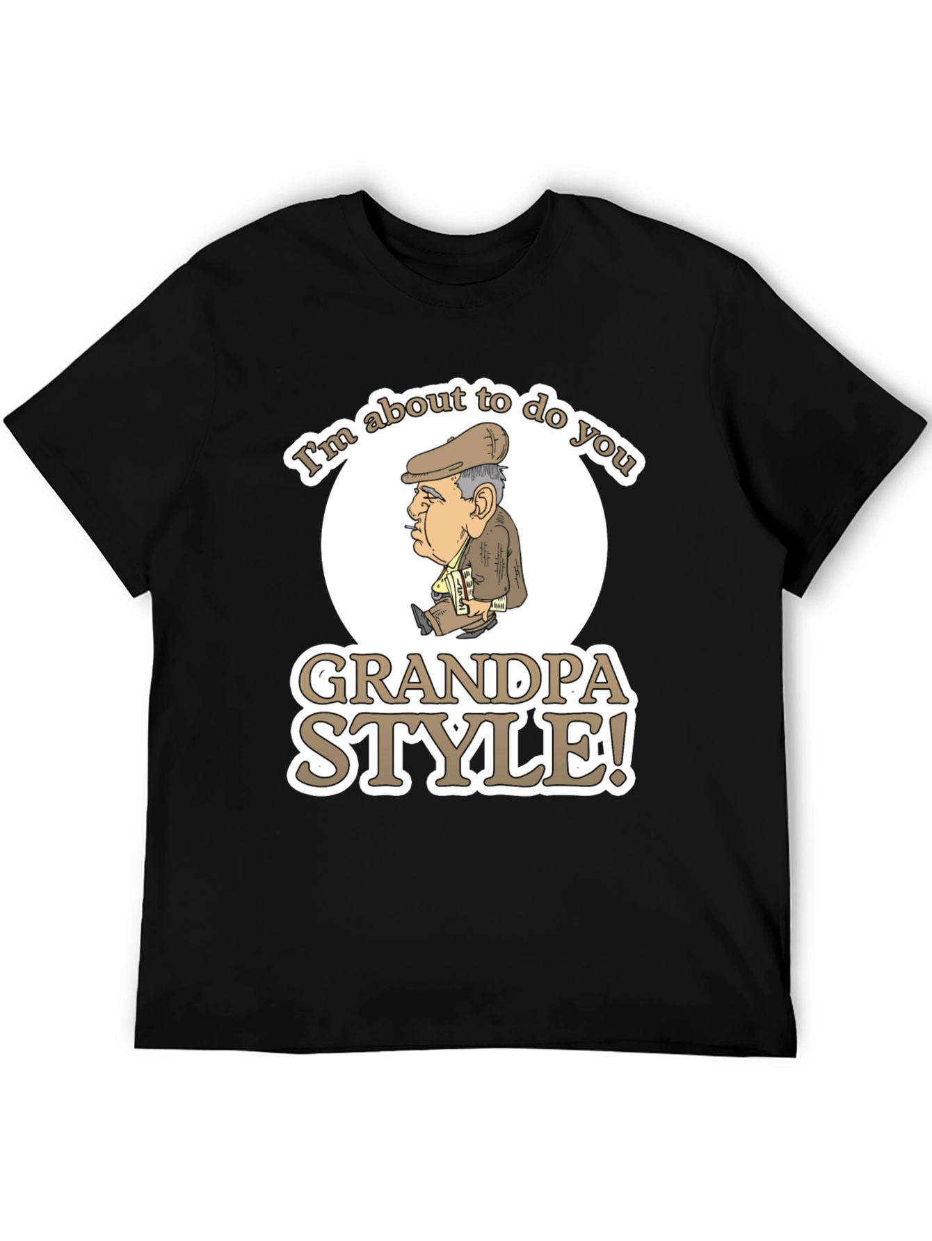 Black Grandpa Style Graphic T-Shirt view 5