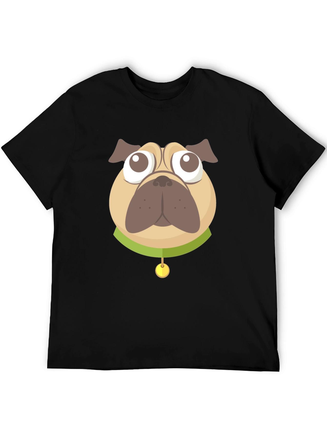 Black Pug Graphic Black T-Shirt view 5