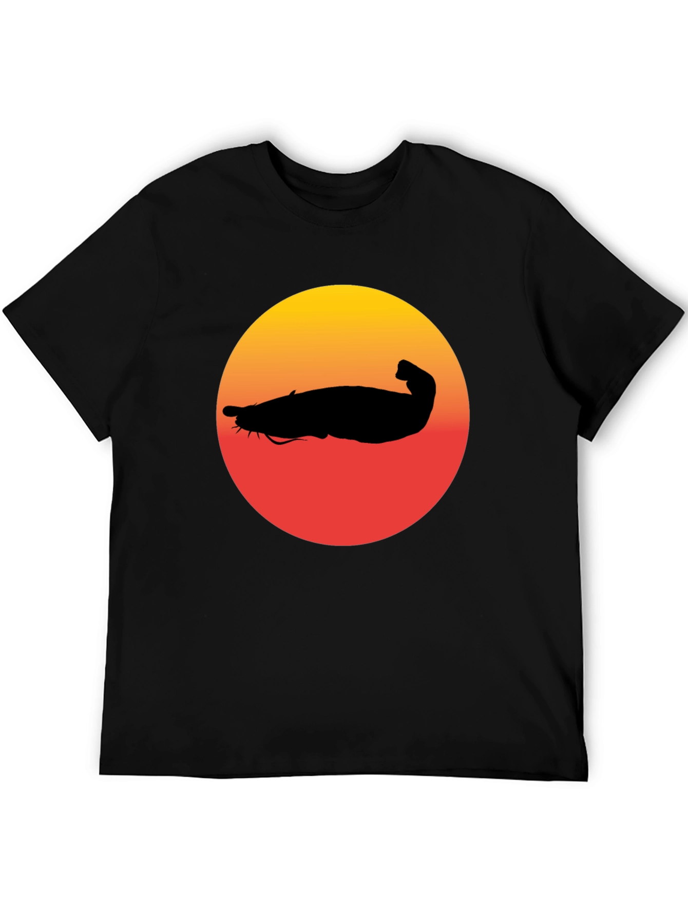 Black Catfish Sunset Graphic Tee - Unique Design view 5