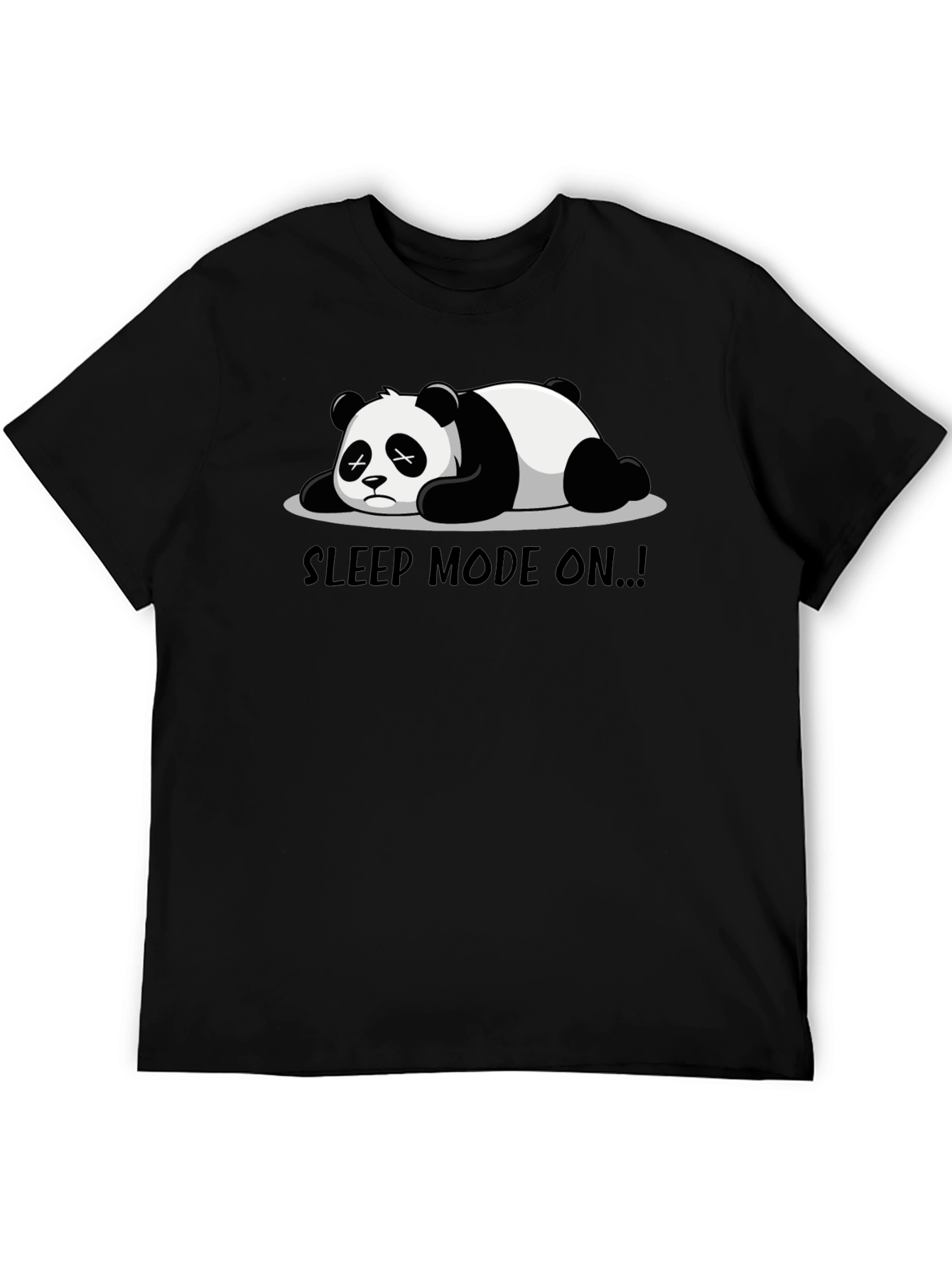 Black Sleep Mode Panda T-Shirt - Funny Graphic Tee view 5
