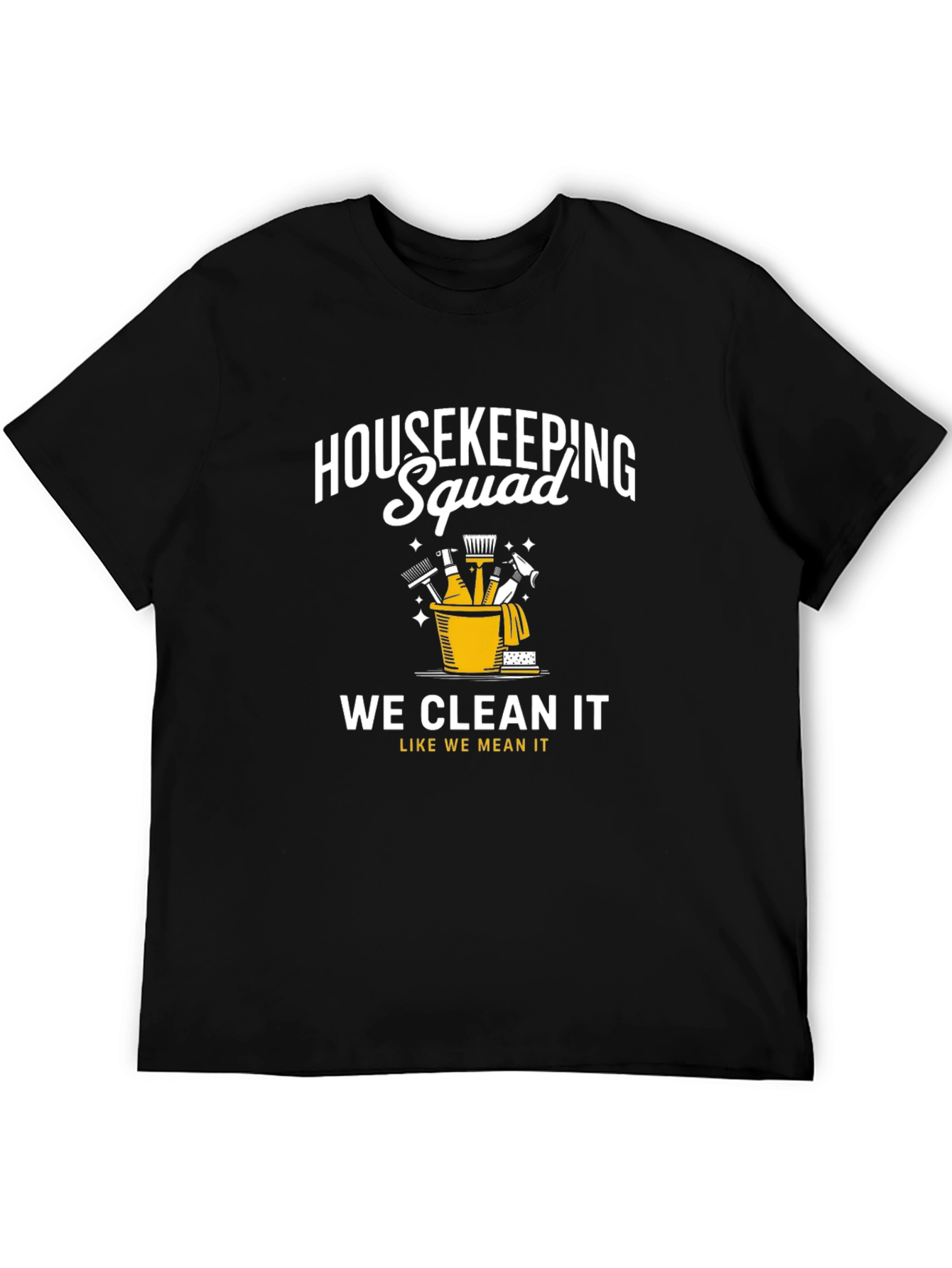 Black Housekeeping Squad T-Shirt - Cleaning Crew Apparel view 5
