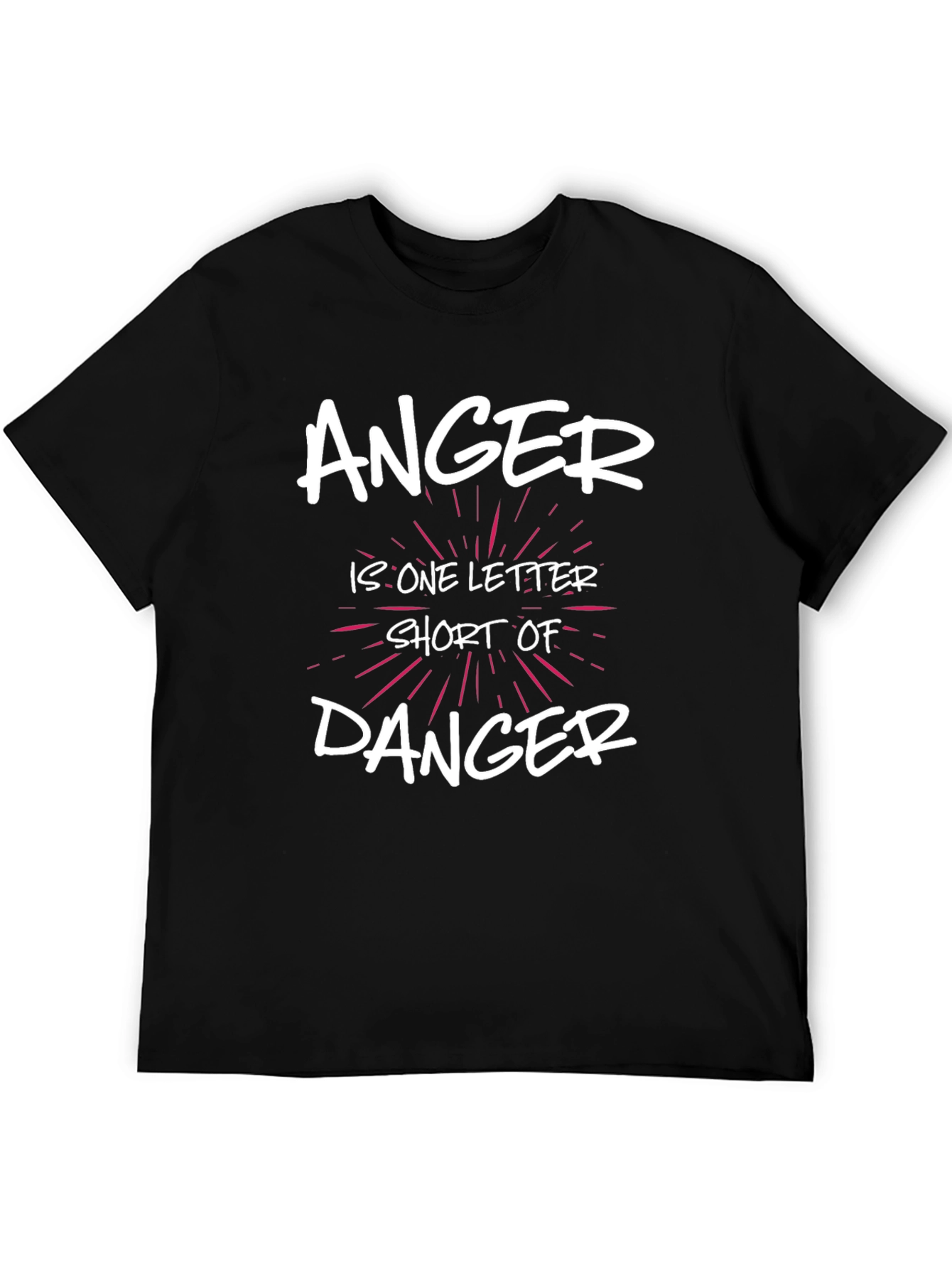 Black Anger Danger T-Shirt - Funny Slogan Tee view 5