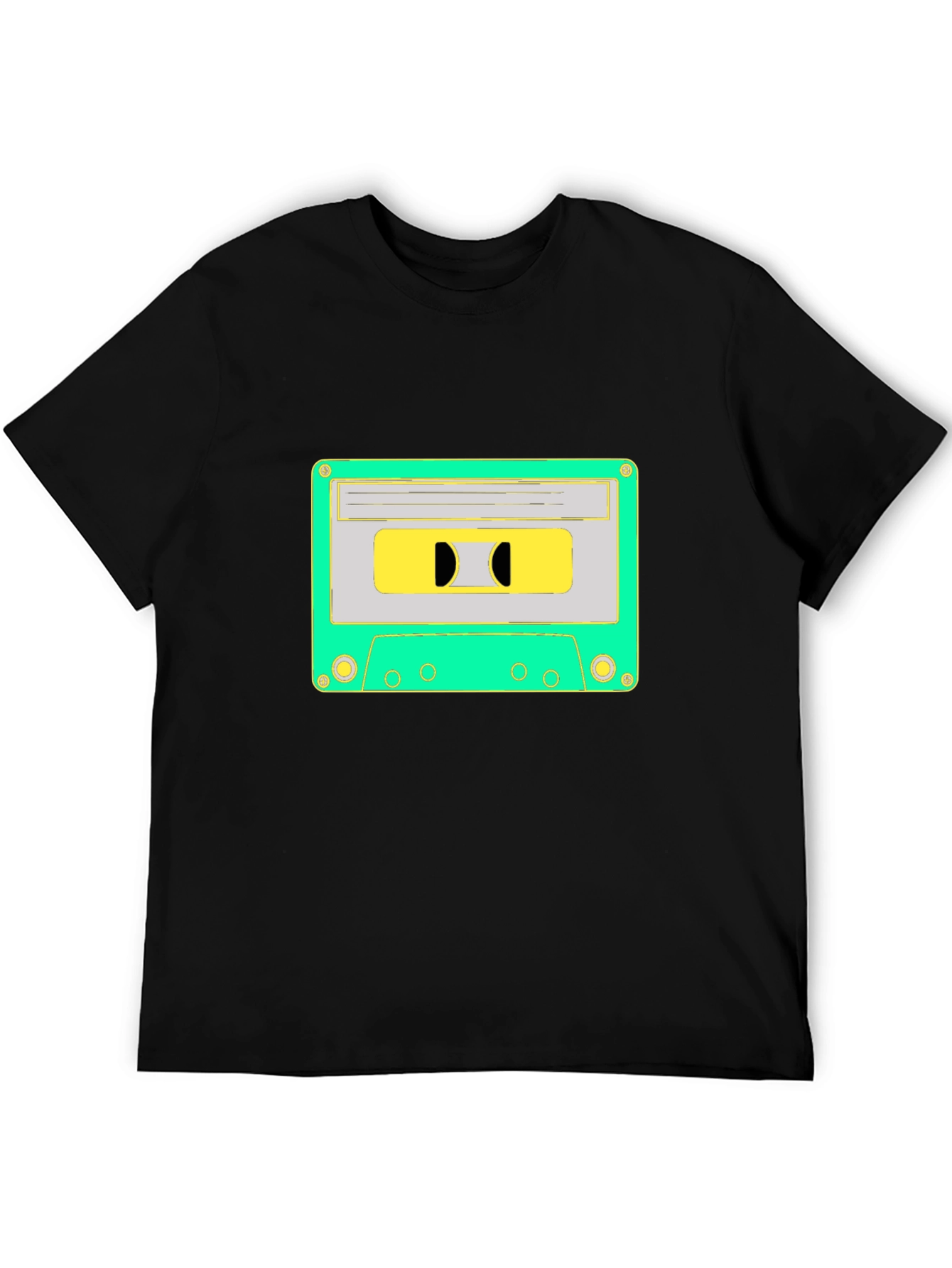 Black Retro Cassette Tape Graphic Tee - Black view 5