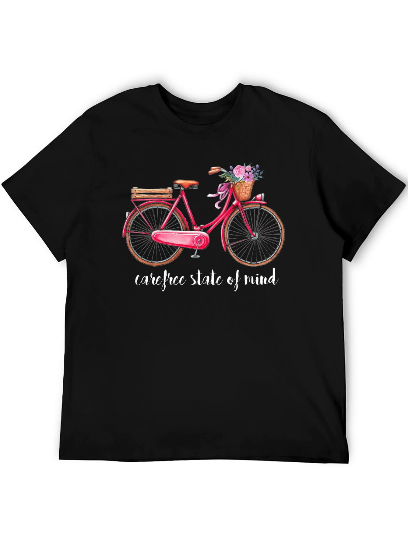 Black Carefree State of Mind Bicycle Graphic Tee view 5