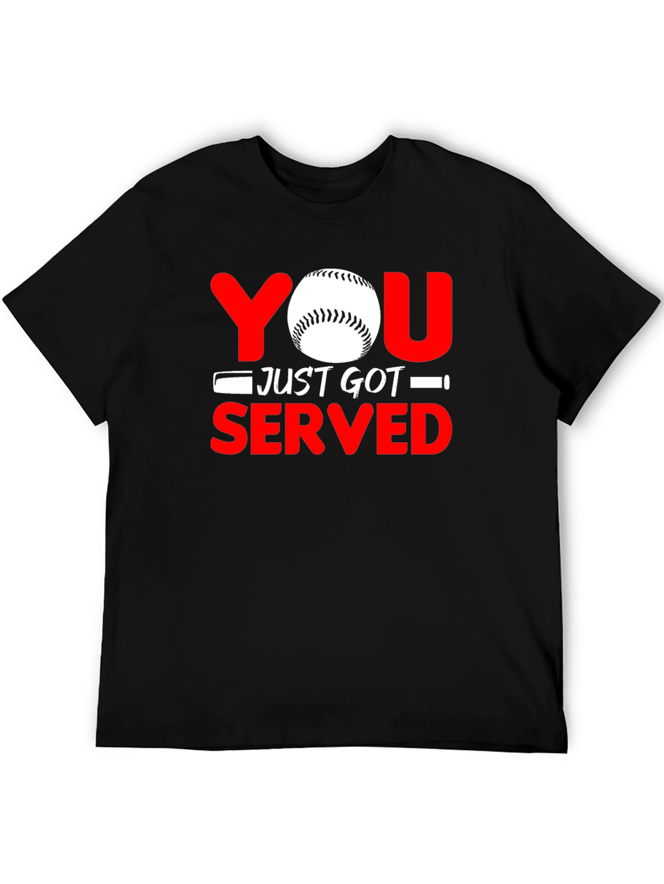 Black You Just Got Served Baseball Graphic T-Shirt view 5