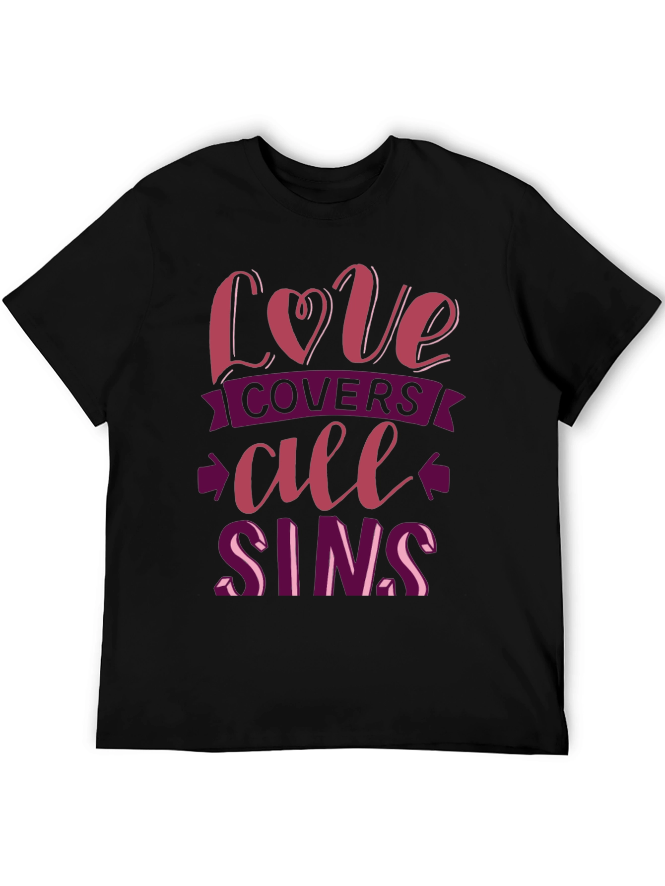 Black Love Covers All Sins Graphic T-Shirt view 5