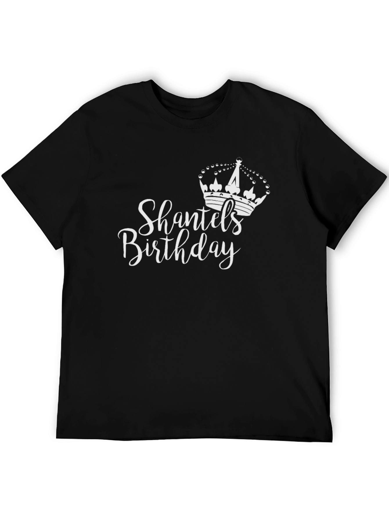 Black Shantel's Birthday T-Shirt | Black Cotton Tee view 5