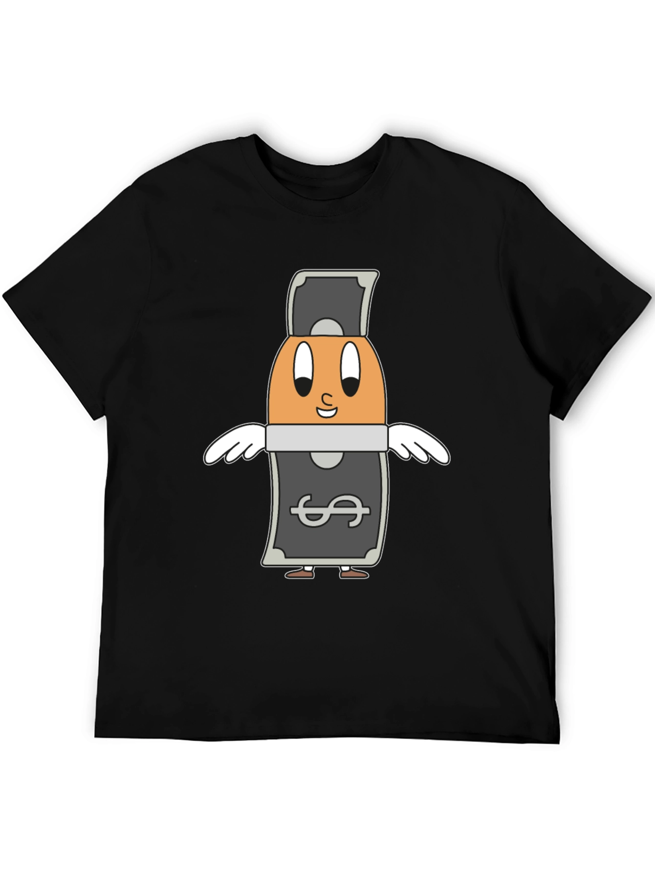 Black Cartoon Egg Money Black T-Shirt view 5