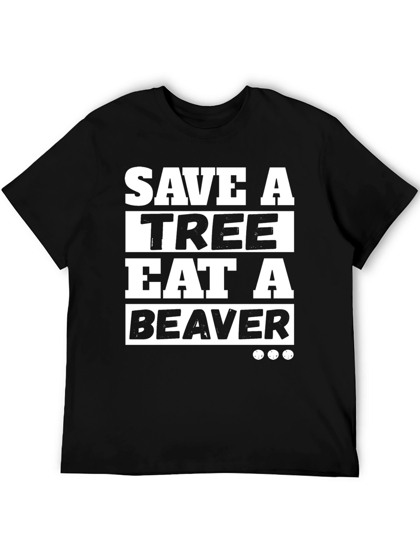 Black Save a Tree Eat a Beaver Graphic T-Shirt view 5